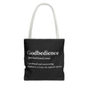 Godbedience Tote Bag - Custom Printed Stylish and Functional Tote