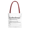 Godbedience Tote Bag - Custom Printed Stylish and Functional Tote