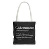 Godcernment Tote Bag - Custom Printed Stylish and Functional Tote