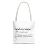 Godsurance Tote Bag - Custom Printed Stylish and Functional Tote