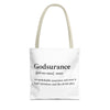 Godsurance Tote Bag - Custom Printed Stylish and Functional Tote
