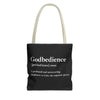Godbedience Tote Bag - Custom Printed Stylish and Functional Tote