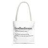 Godbedience Tote Bag - Custom Printed Stylish and Functional Tote