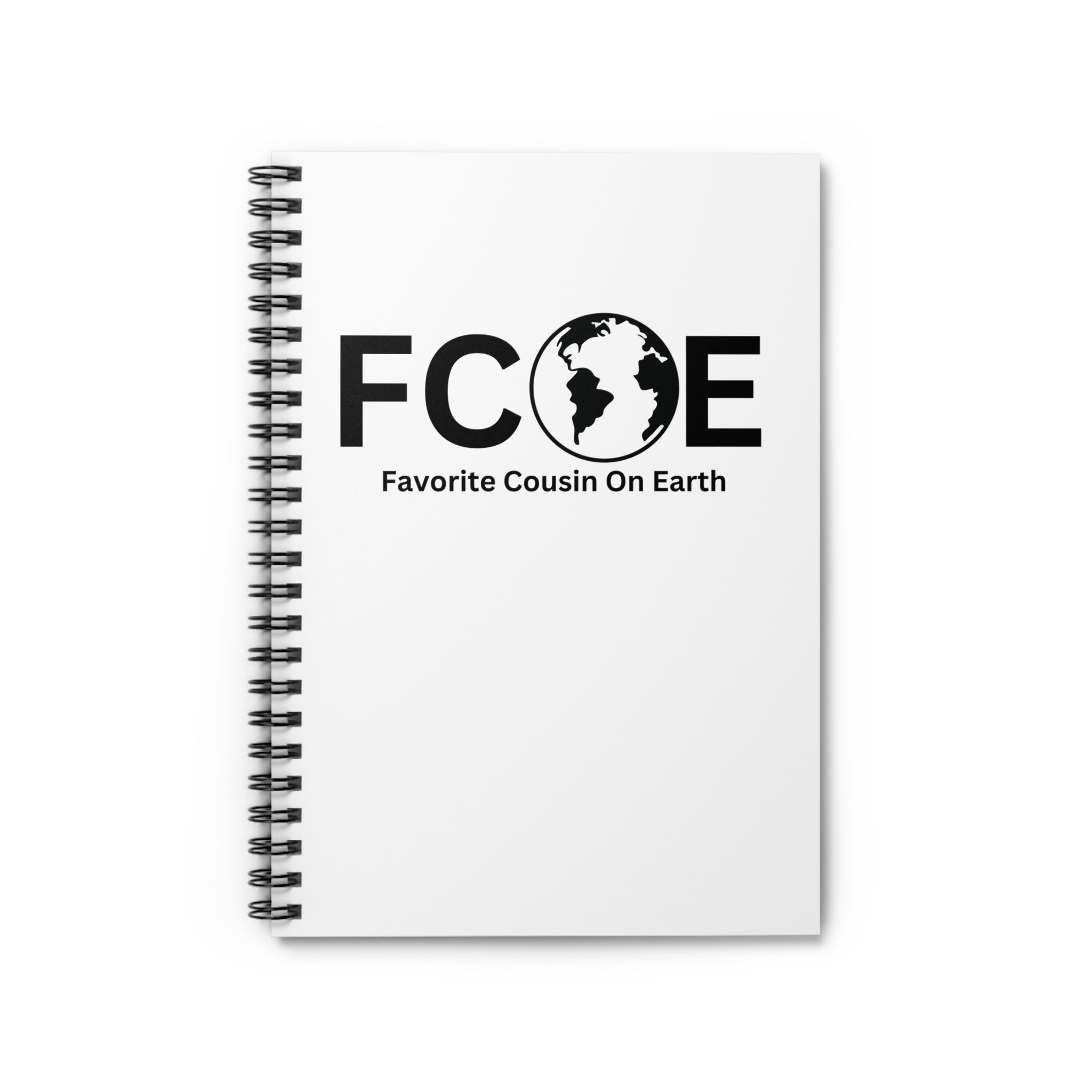 Favorite Cousin On Earth (FCOE) Spiral Notebook - 118 Page Ruled Line Notebook for Everyday Use