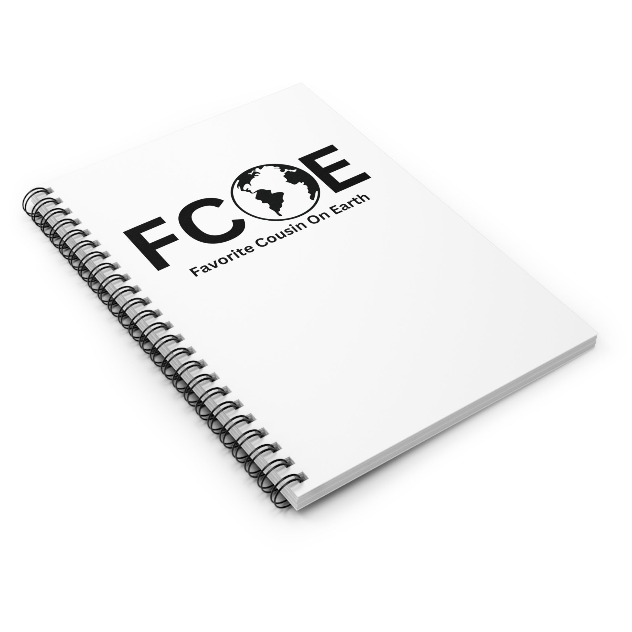 Favorite Cousin On Earth (FCOE) Spiral Notebook - 118 Page Ruled Line Notebook for Everyday Use