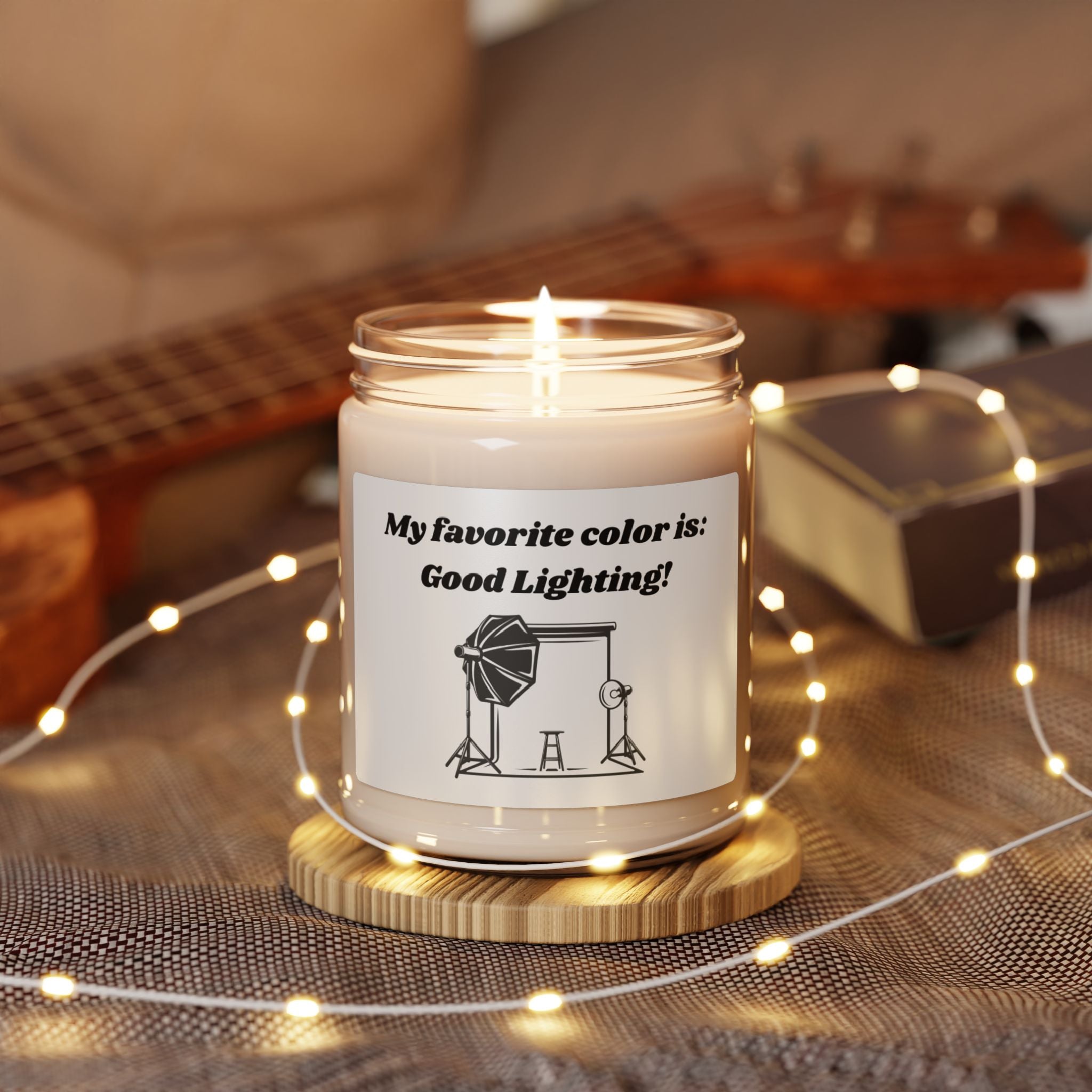 My Favorite Color is Good Lighting! Scented Soy Candle - 9oz Natural Wax Candle with Custom Label
