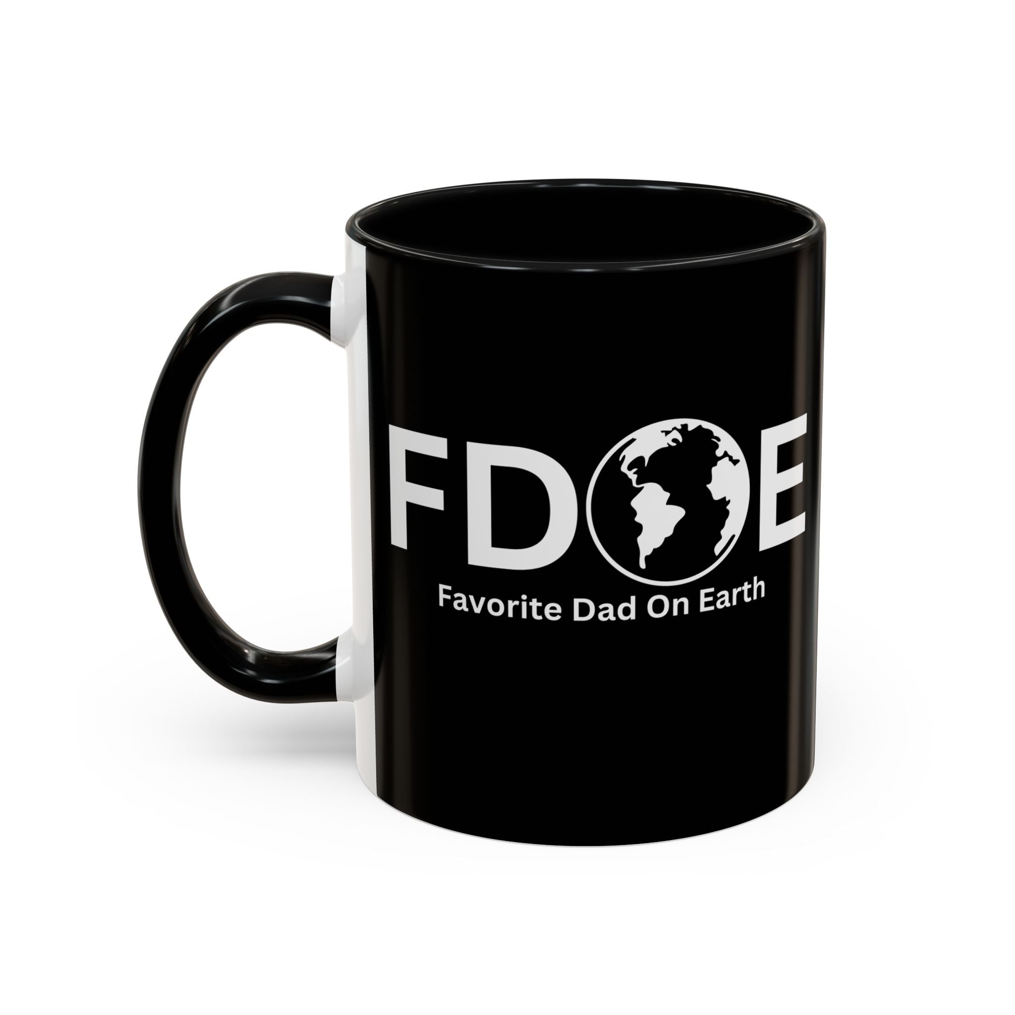 Favorite Dad On Earth (FDOE) Accent Coffee Mug (11oz, 15oz)