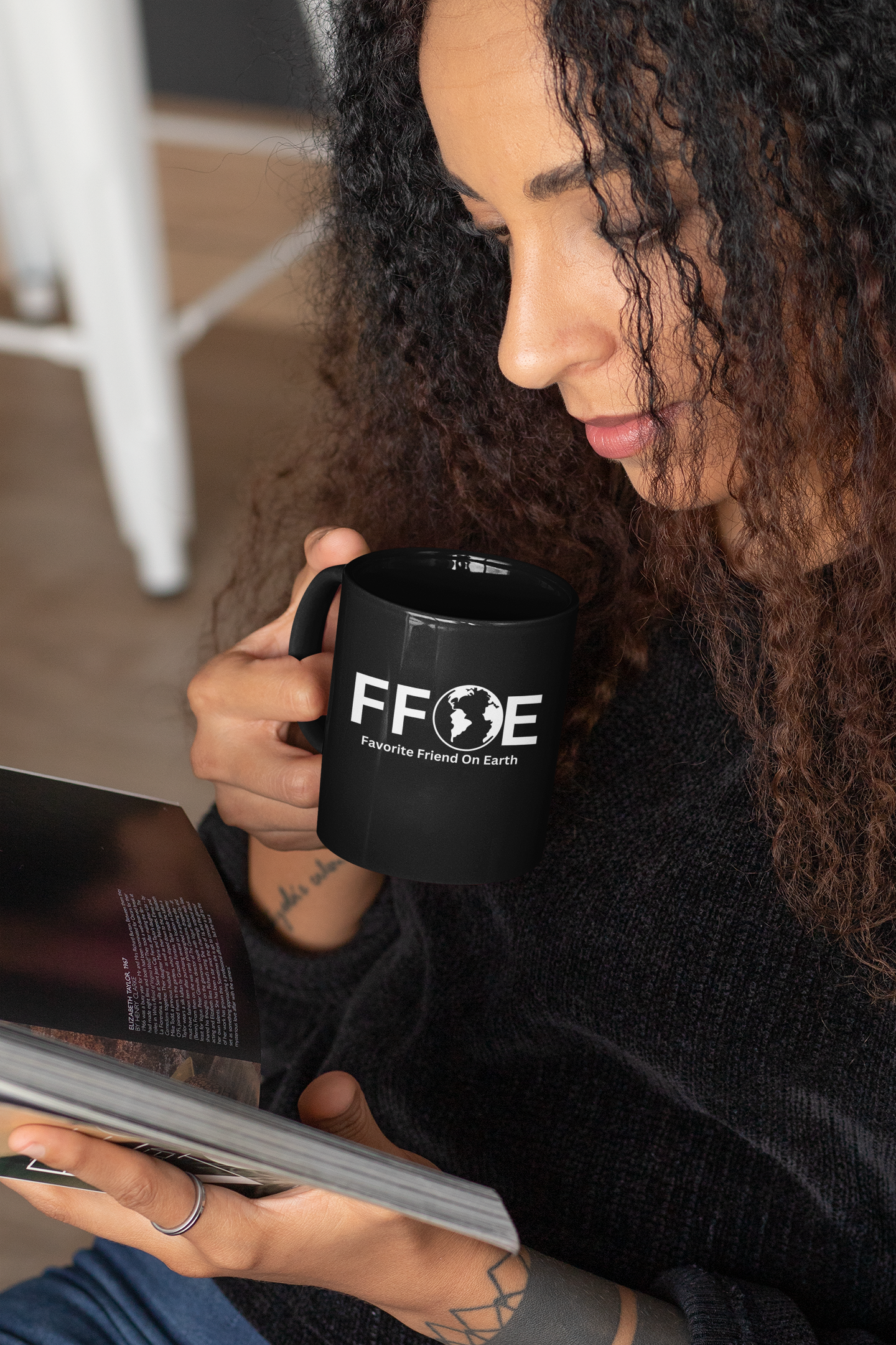 Favorite Friend On Earth (FFOE) Accent Coffee Mug (11oz, 15oz)