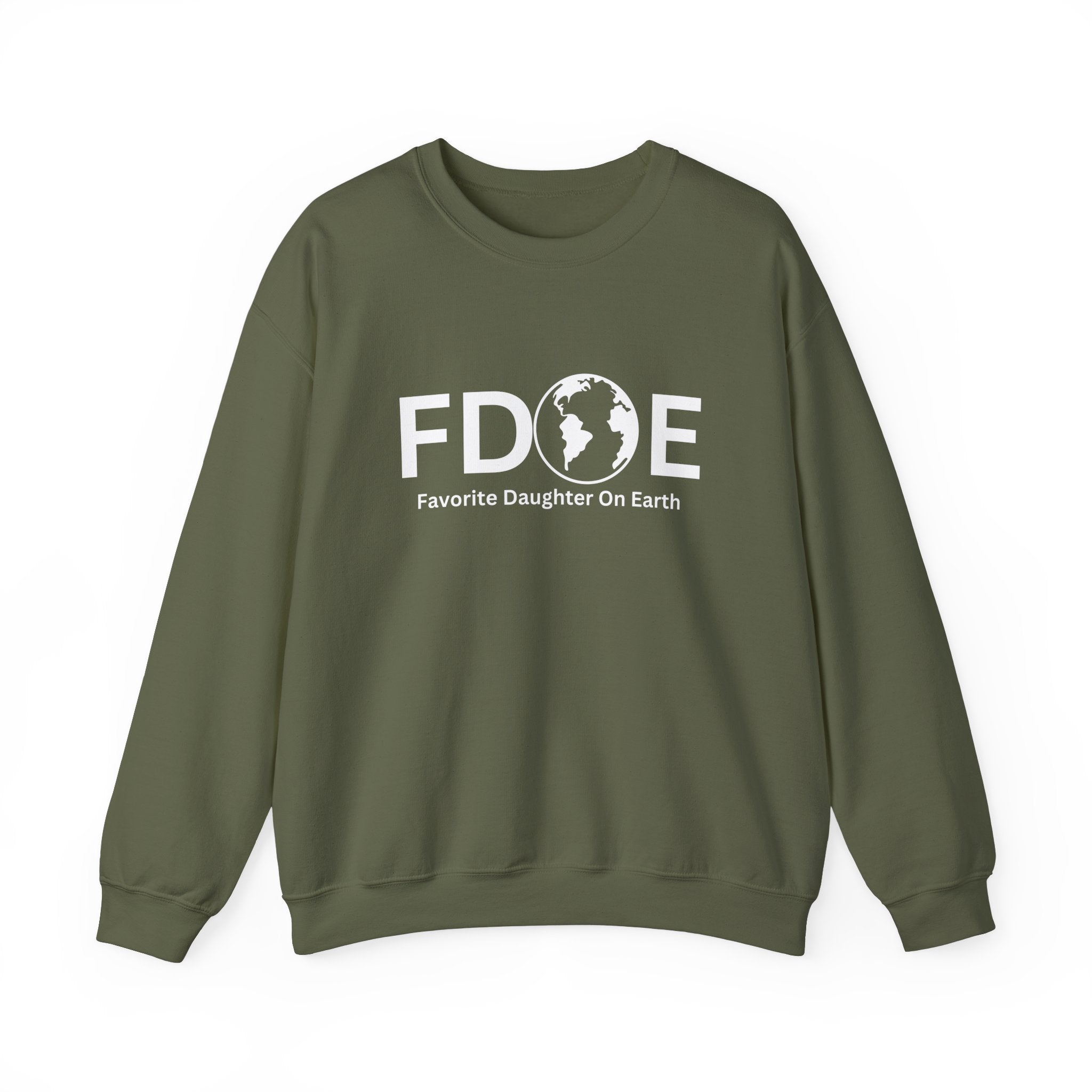Favorite Daughter on Earth Crewneck Sweatshirt - (FDOE) Logo Sweatshirt for Women