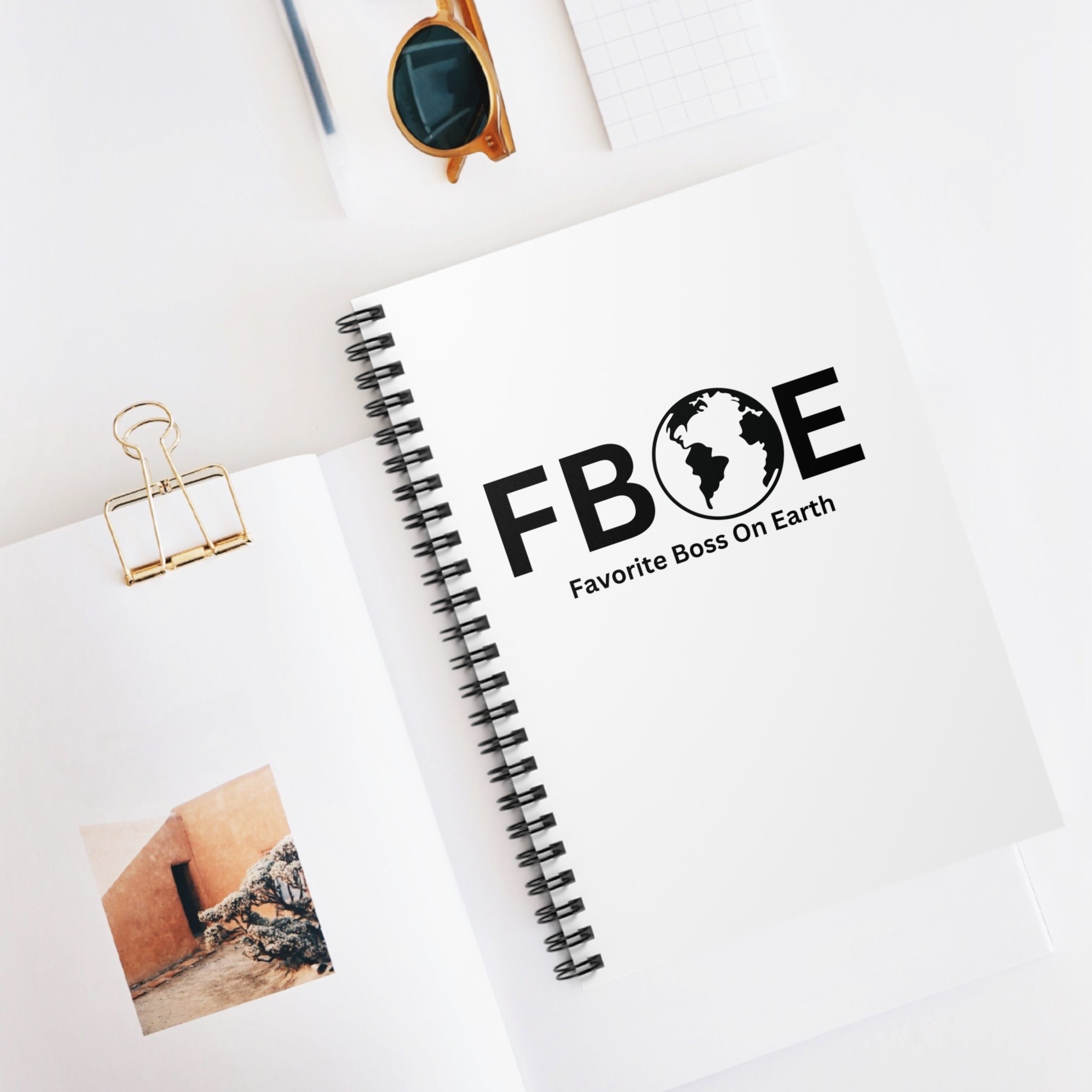 Favorite Boss On Earth (FBOE) Spiral Notebook - 118 Page Ruled Line Notebook for Everyday Use