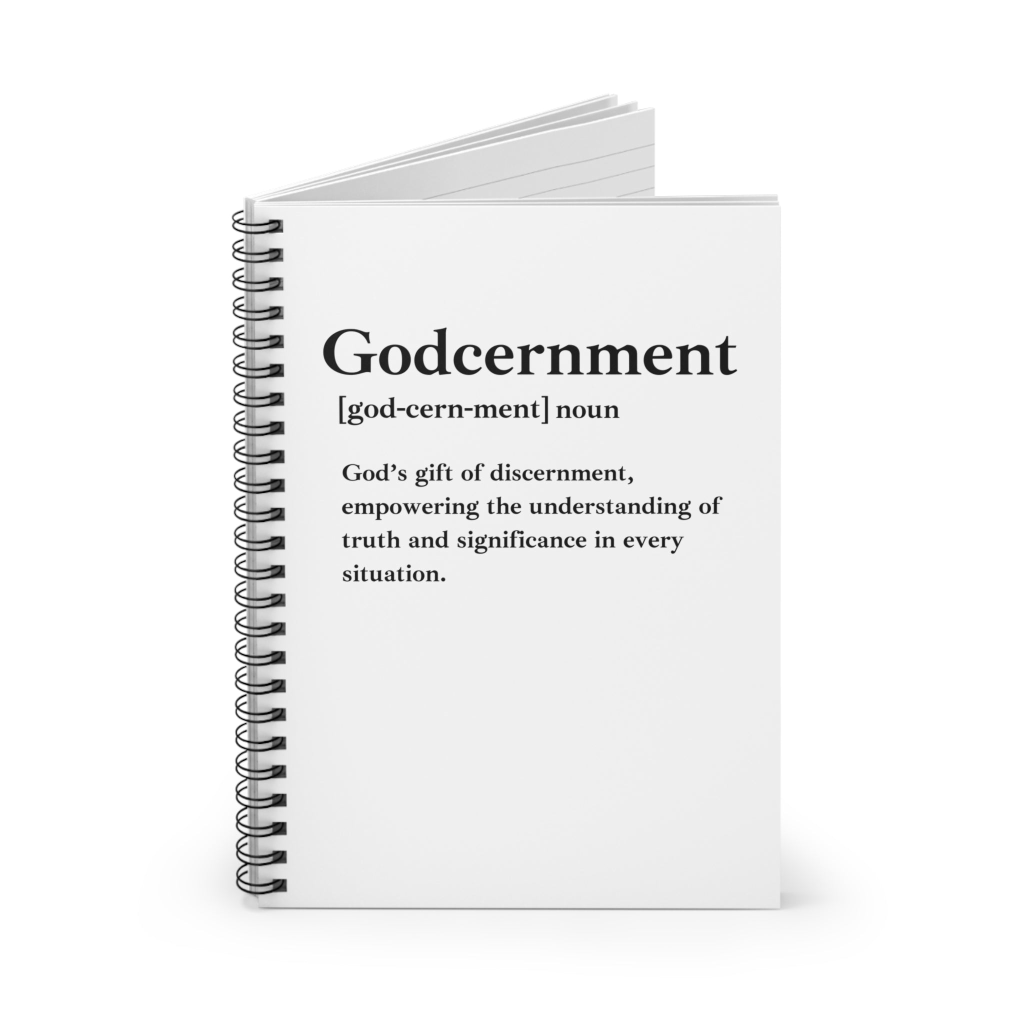 Godcernment Spiral Notebook - 118 Page Ruled Line Notebook for Everyday Use