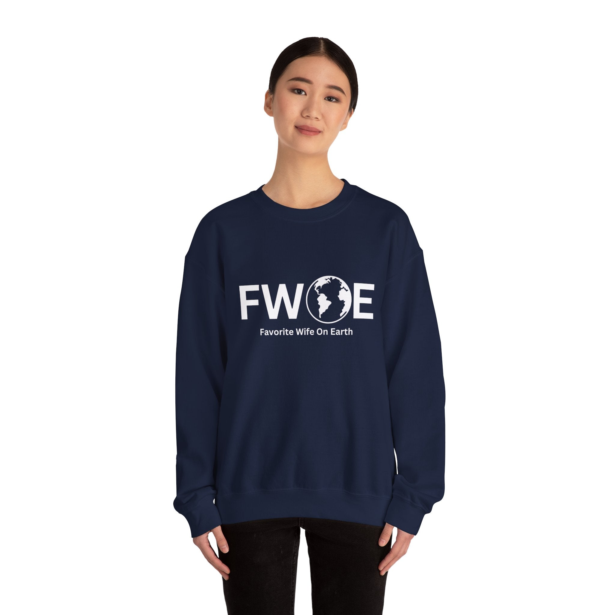 Favorite Wife On Earth (FWOE) Crewneck Sweatshirt - Cozy and Stylish Hoodie for Cold Days