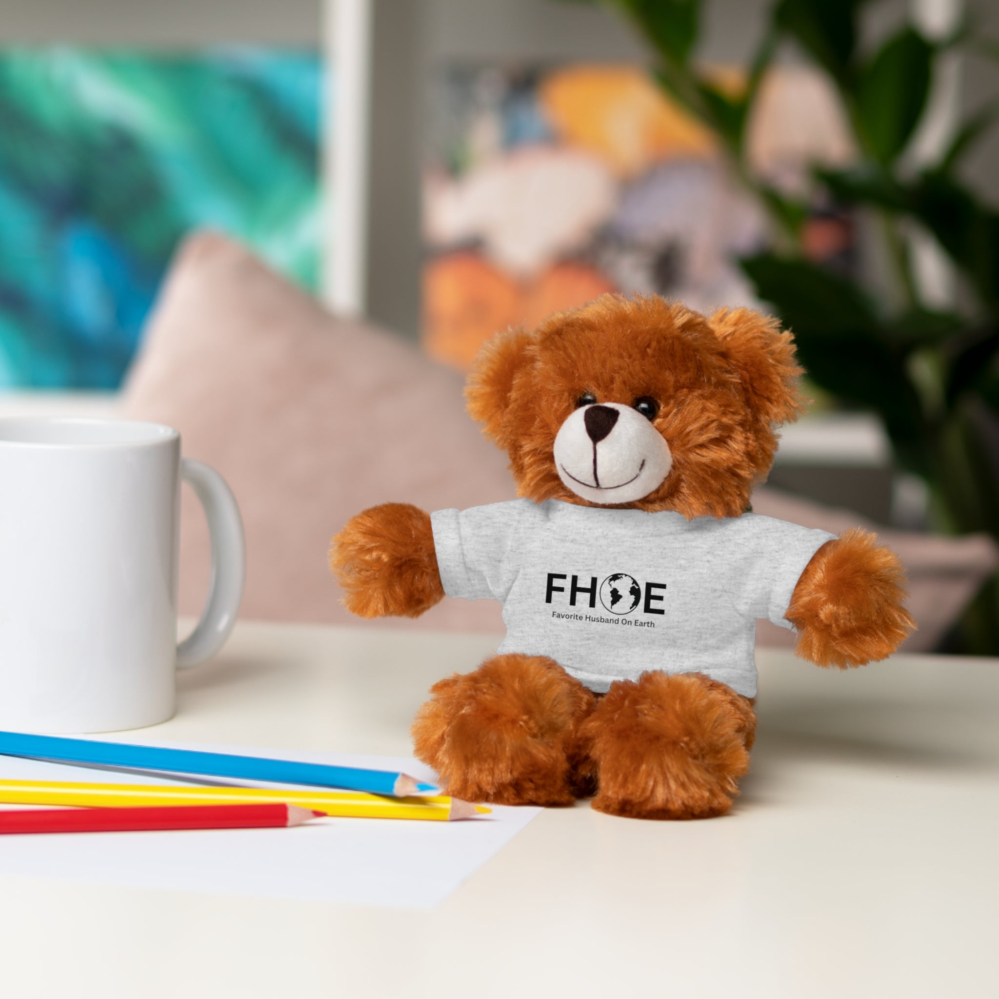Stuffed Animal Gift – Favorite Husband on Earth (FHOE)– Customizable T-Shirt & Animal