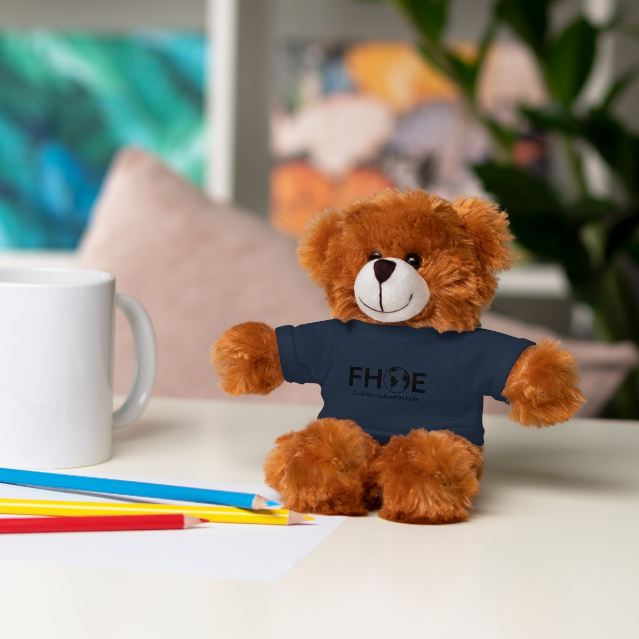 Stuffed Animal Gift – Favorite Husband on Earth (FHOE)– Customizable T-Shirt & Animal