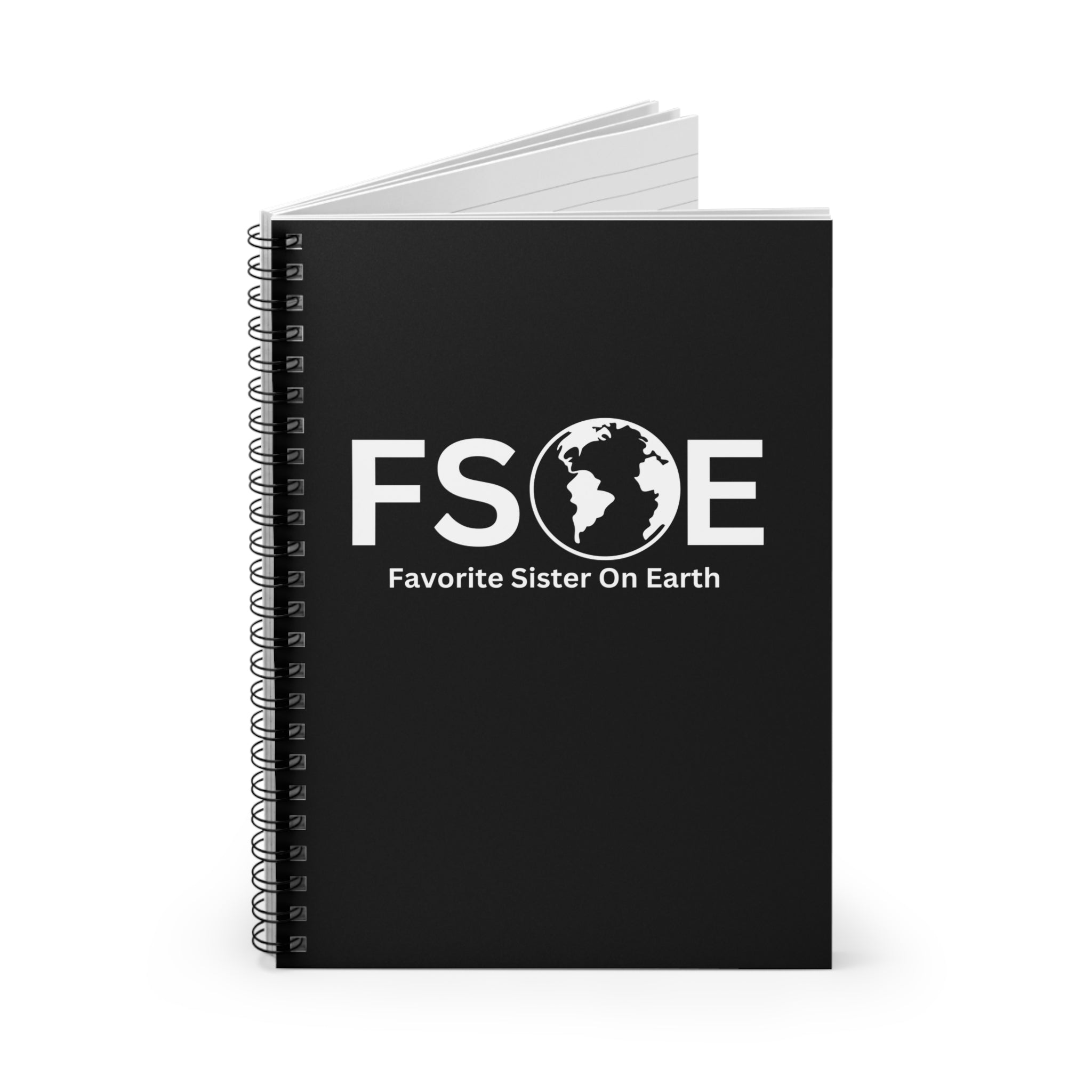 Favorite Sister On Earth (FSOE) Spiral Notebook- 118 Page Ruled Line Notebook for Everyday Use