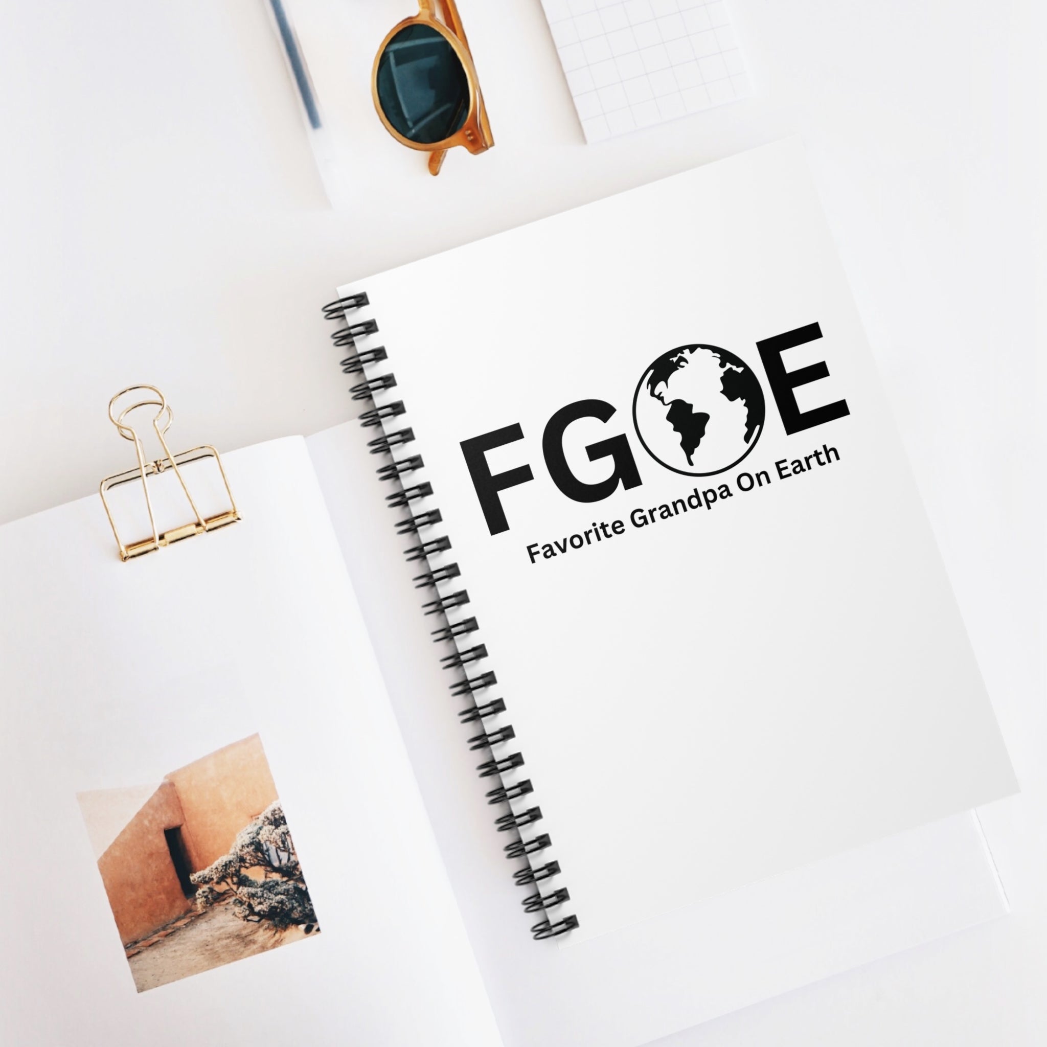 Favorite Grandpa On Earth (FGOE) Spiral Notebook - 118 Page Ruled Line Notebook for Everyday Use