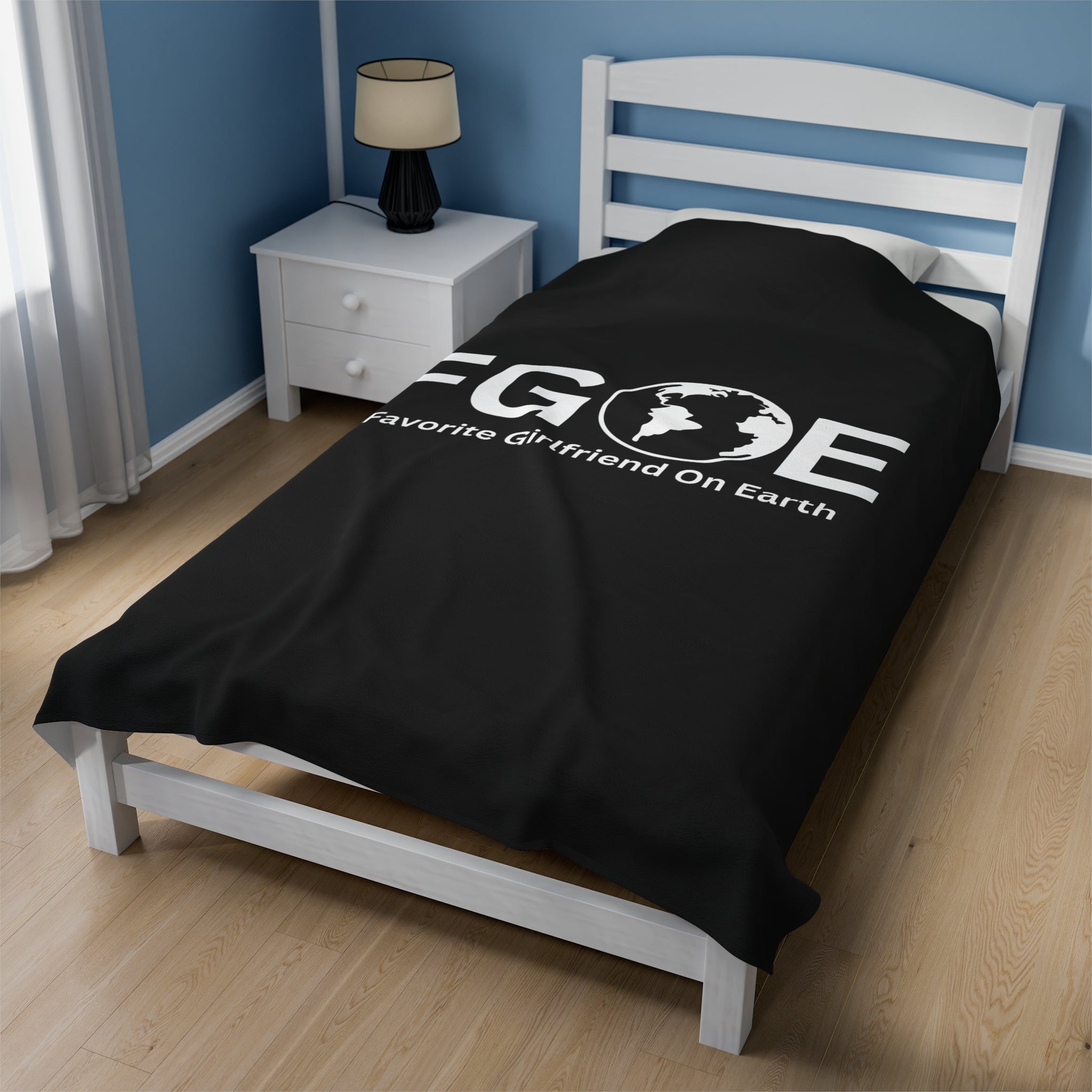 Favorite Girlfriend on Earth Velveteen Plush Blanket