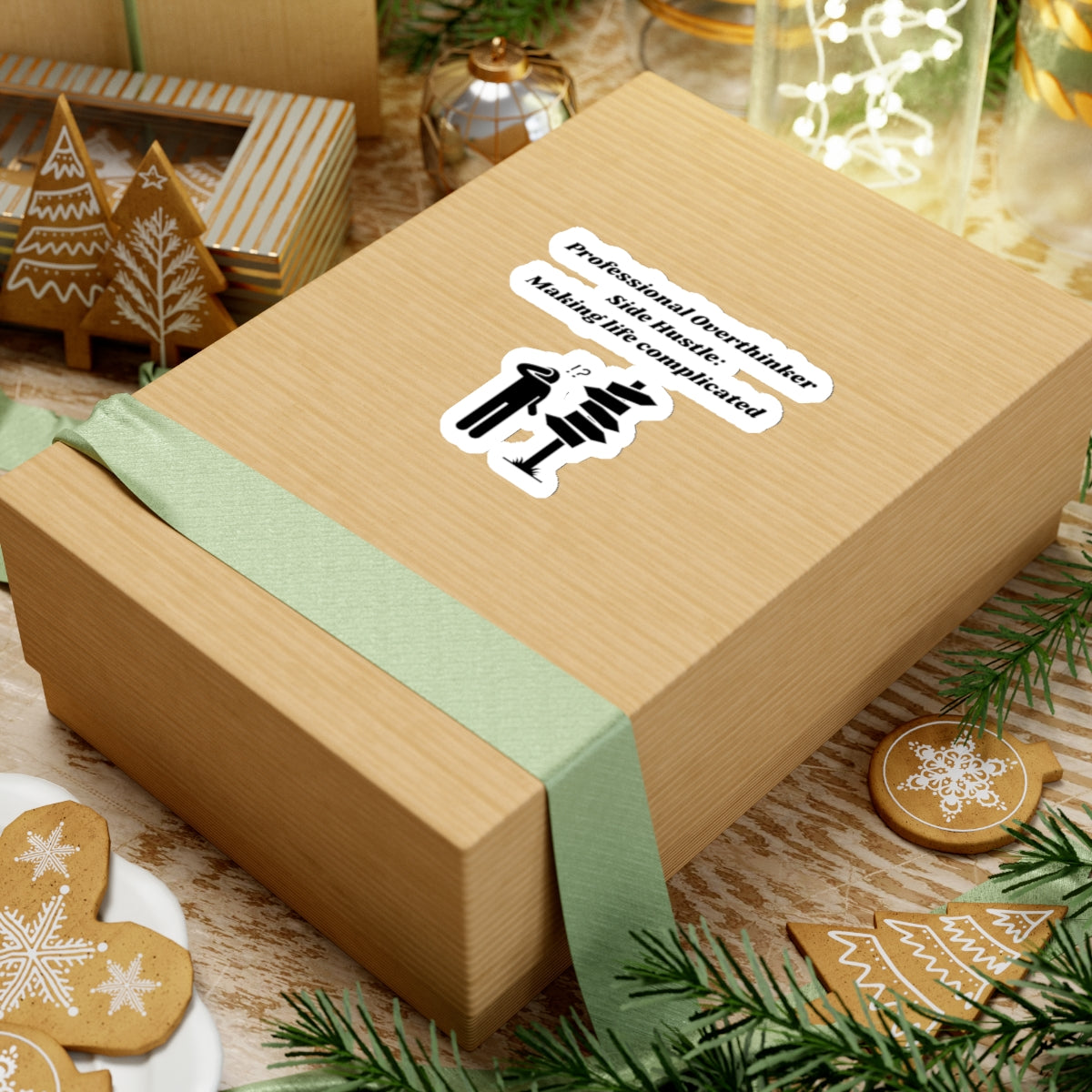 Professional Overthinker Side Hustle Making Life Complicated Kiss-Cut Stickers - Custom Vinyl Stickers for Creative Decor