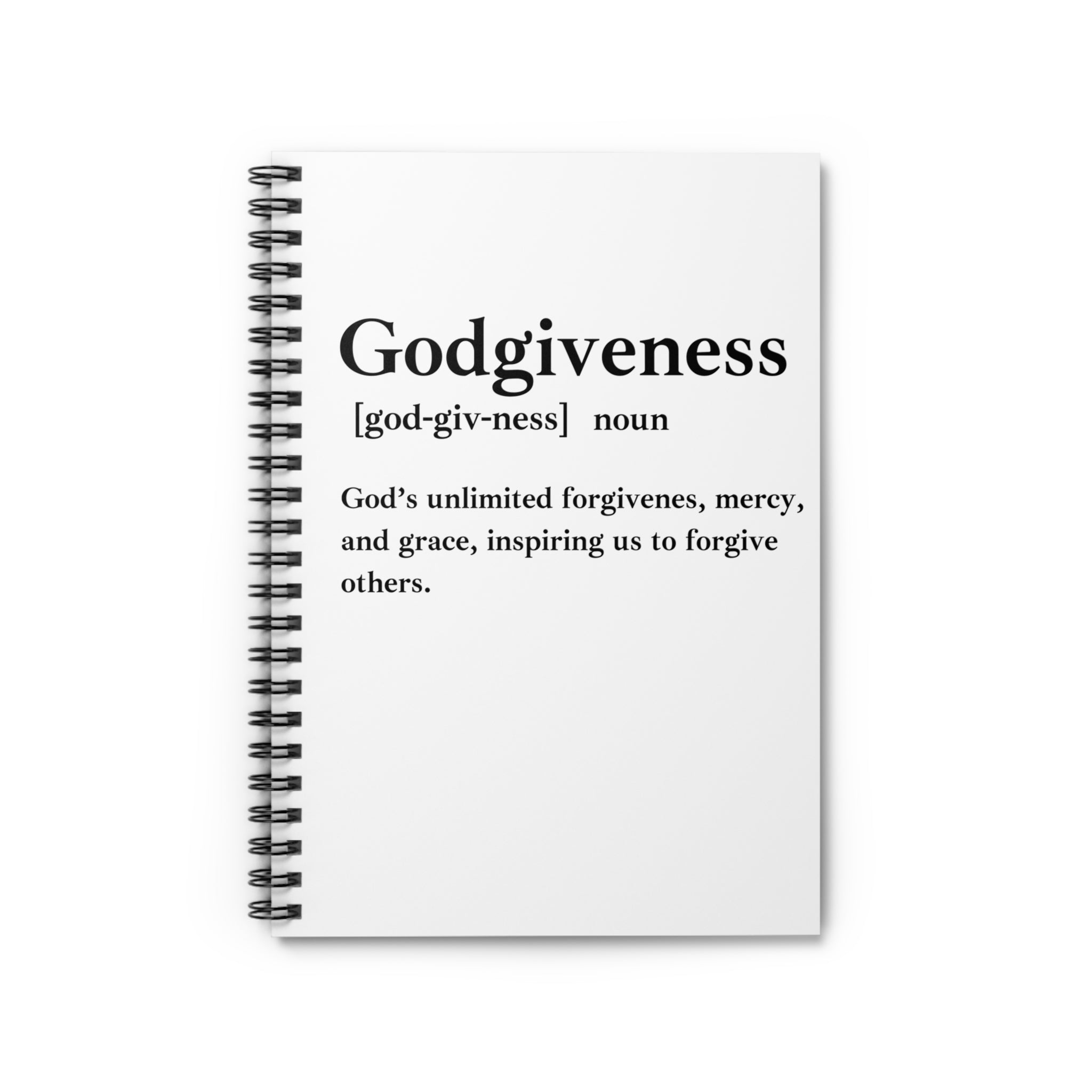 Godgiveness Spiral Notebook - 118 Page Ruled Line Notebook for Everyday Use