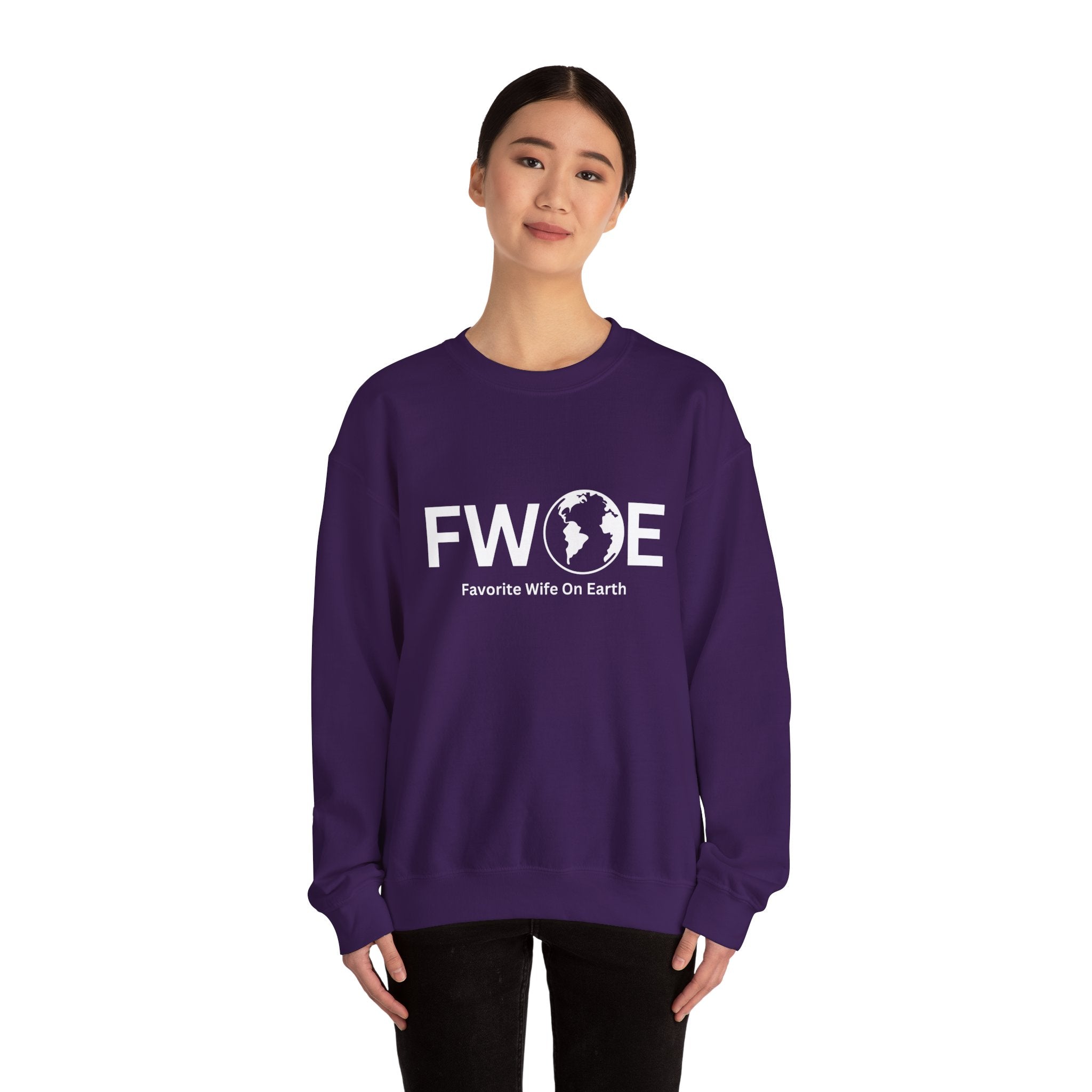 Favorite Wife On Earth (FWOE) Crewneck Sweatshirt - Cozy and Stylish Hoodie for Cold Days