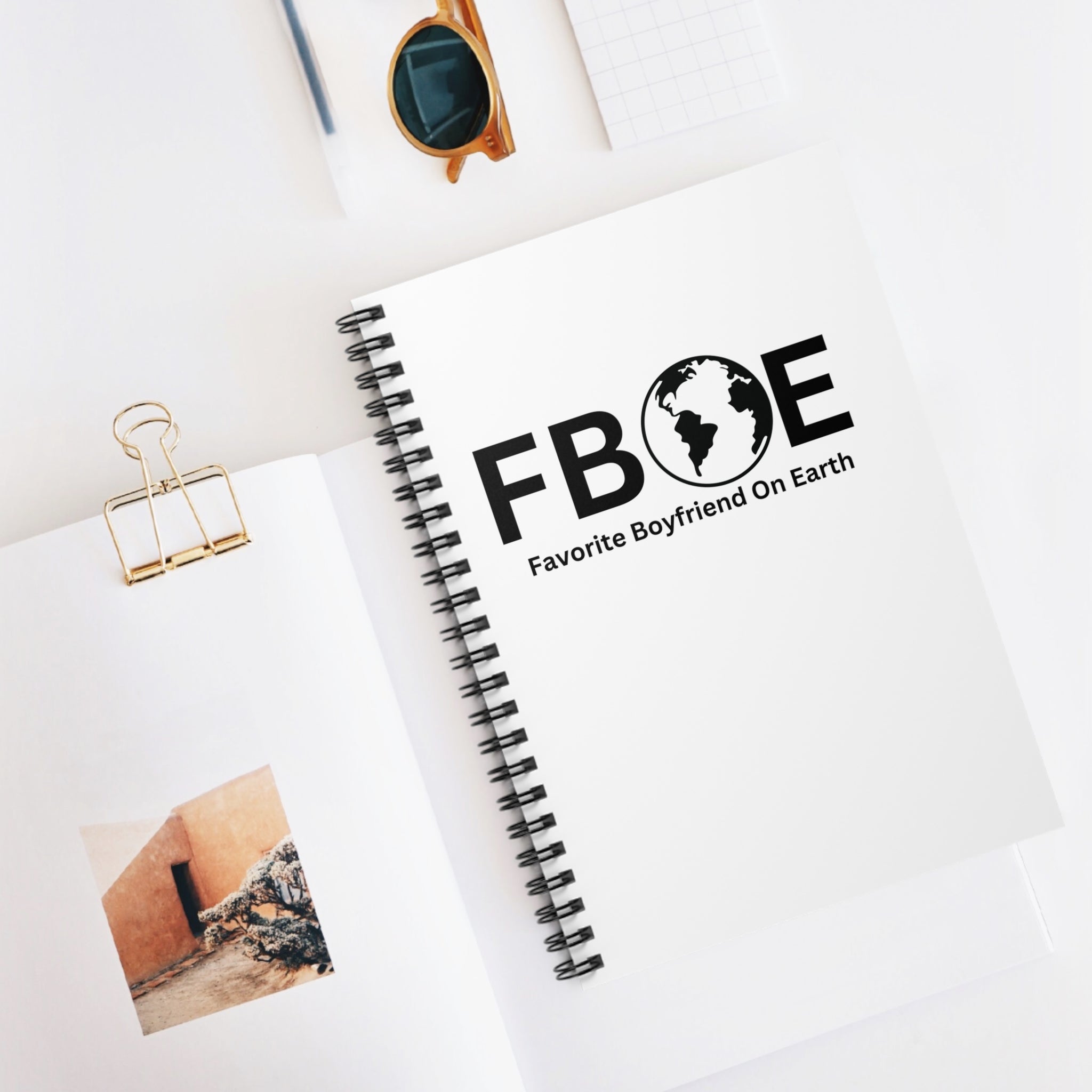 Favorite Boyfriend On Earth (FBOE) Spiral Notebook - 118 Page Ruled Line Notebook for Everyday Use