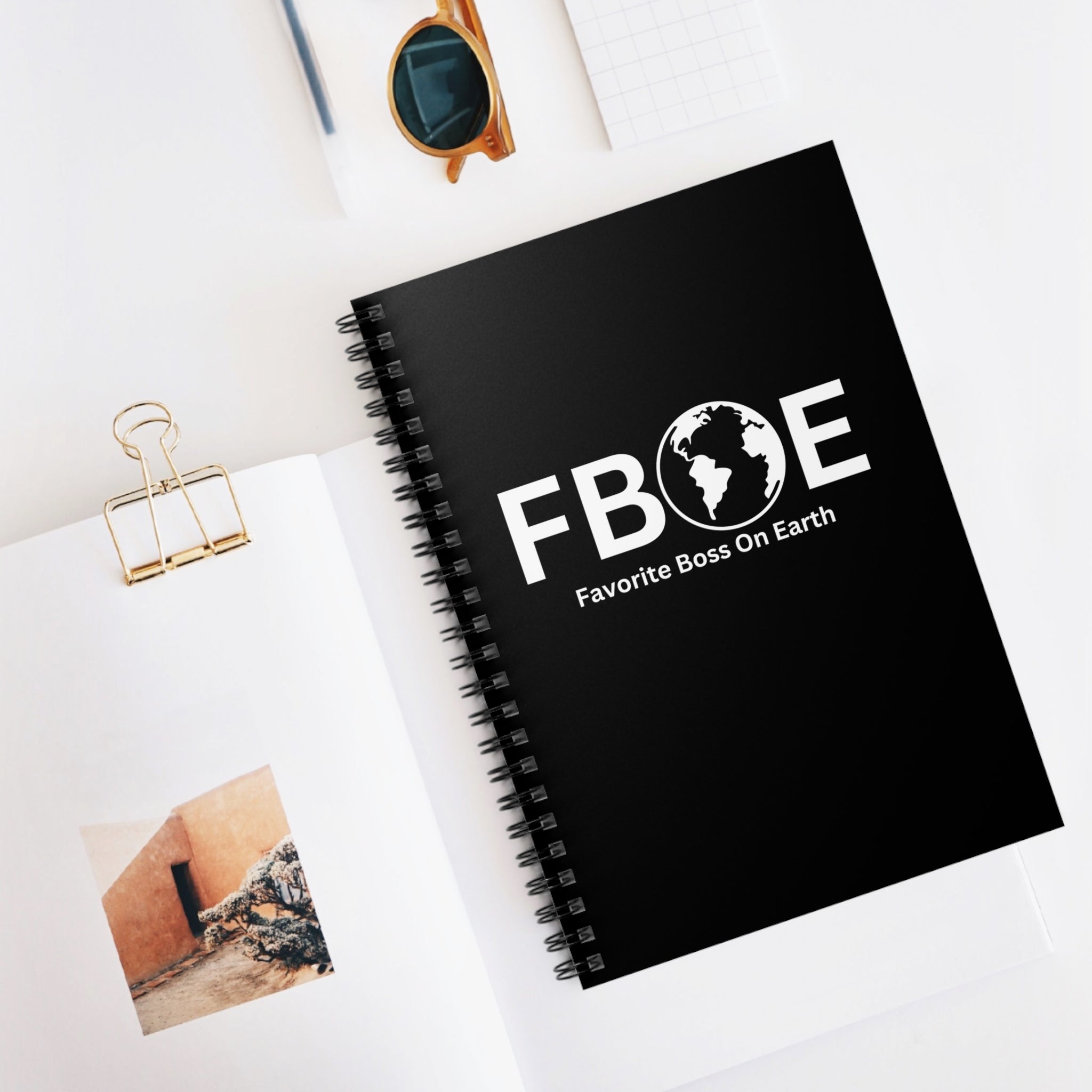 Favorite Boss On Earth (FBOE) Spiral Notebook - 118 Page Ruled Line Notebook for Everyday Use