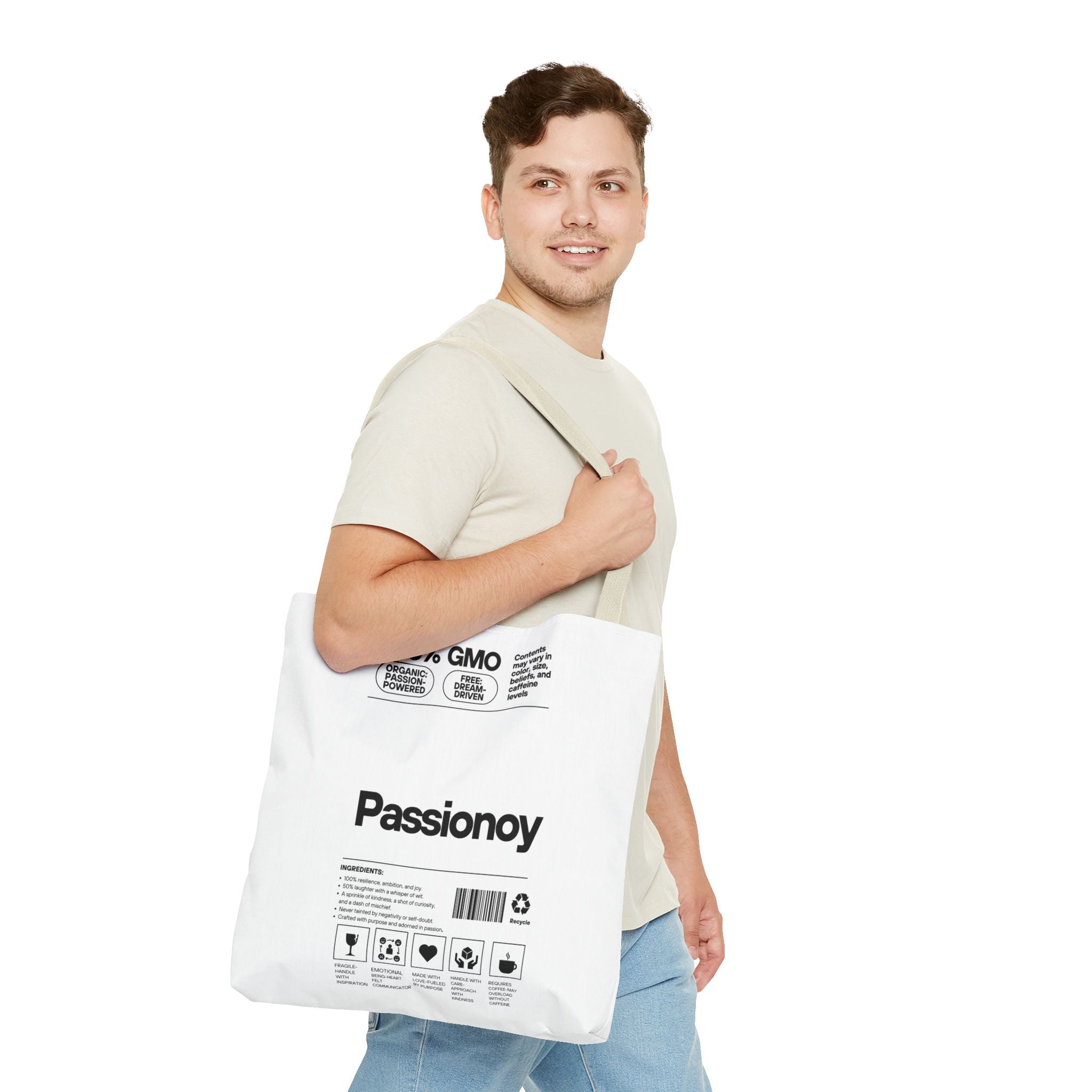 Passionoy Label Tote Bag - Custom Printed Stylish and Functional Tote