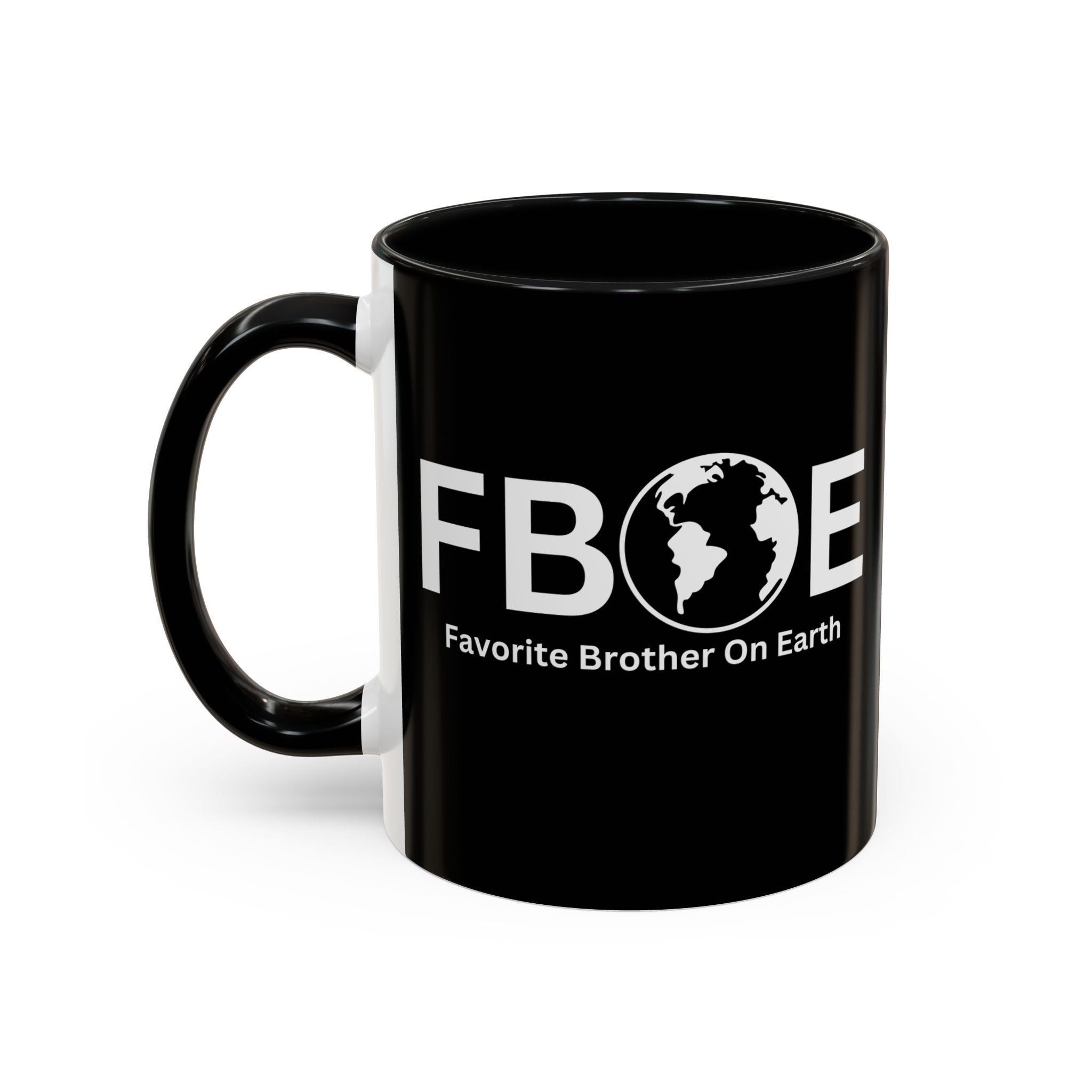 Favorite Brother On Earth (FBOE) Accent Coffee Mug (11oz, 15oz)
