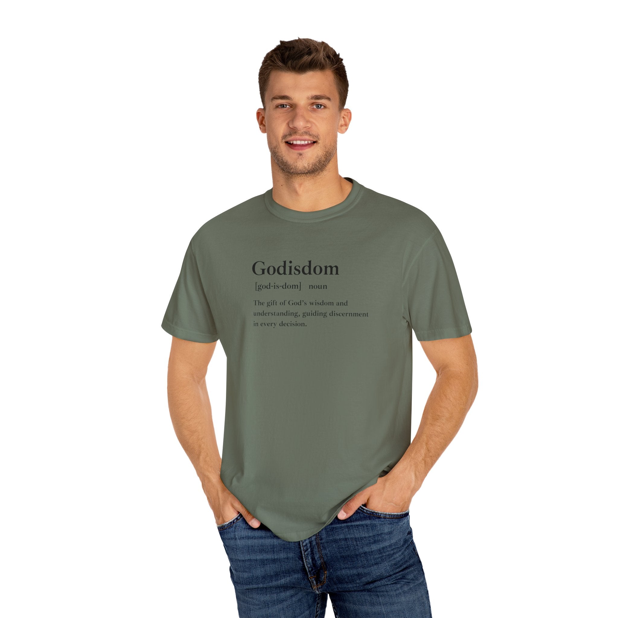 Godisdom Comfort Colors 1717 Garment-Dyed T-Shirt – 100% Cotton, Relaxed Fit, Customizable Faith-Inspired Tee
