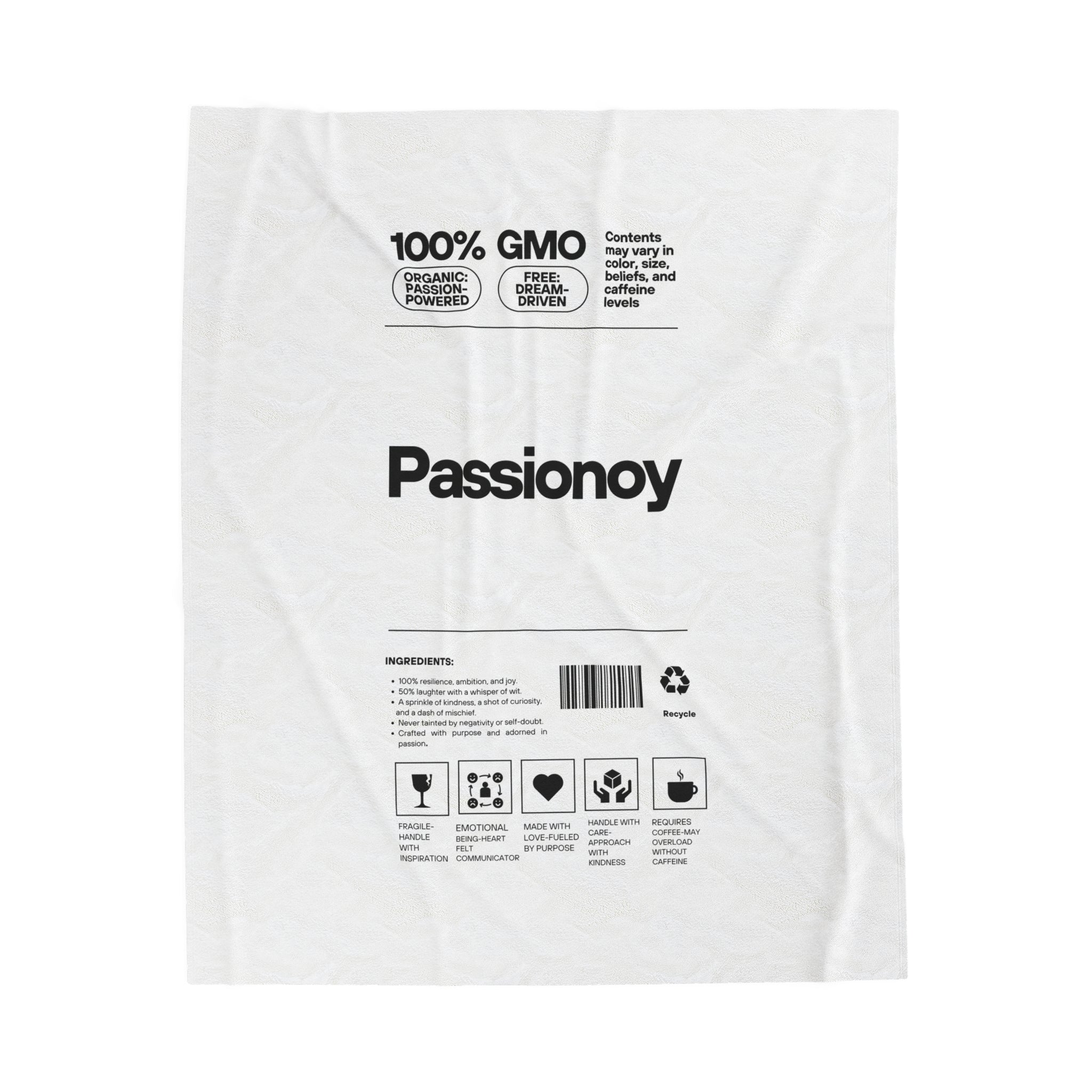 Passionoy Label Velveteen Plush Blanket - Customizable Soft Blanket for Cozy Comfort