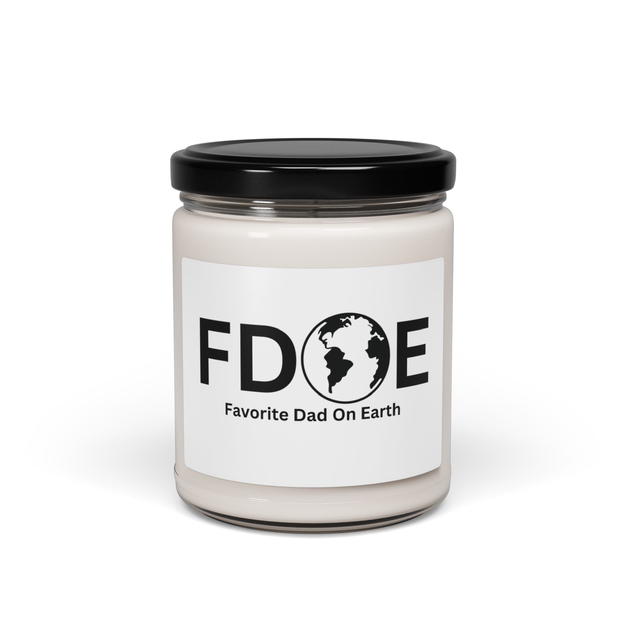 Favorite Dad On Earth (FDOE) Scented Soy Candle - 9oz Natural Wax Candle with Custom Label
