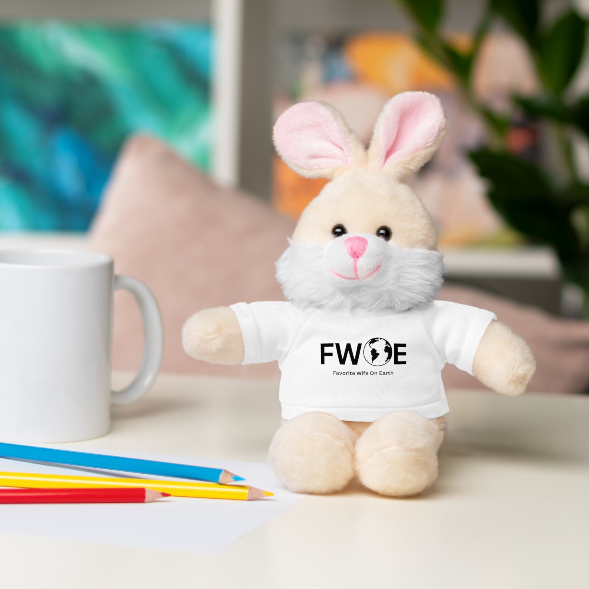 Stuffed Animal Gift – Favorite Wife on Earth (FWOE) – Customizable T-Shirt & Animal