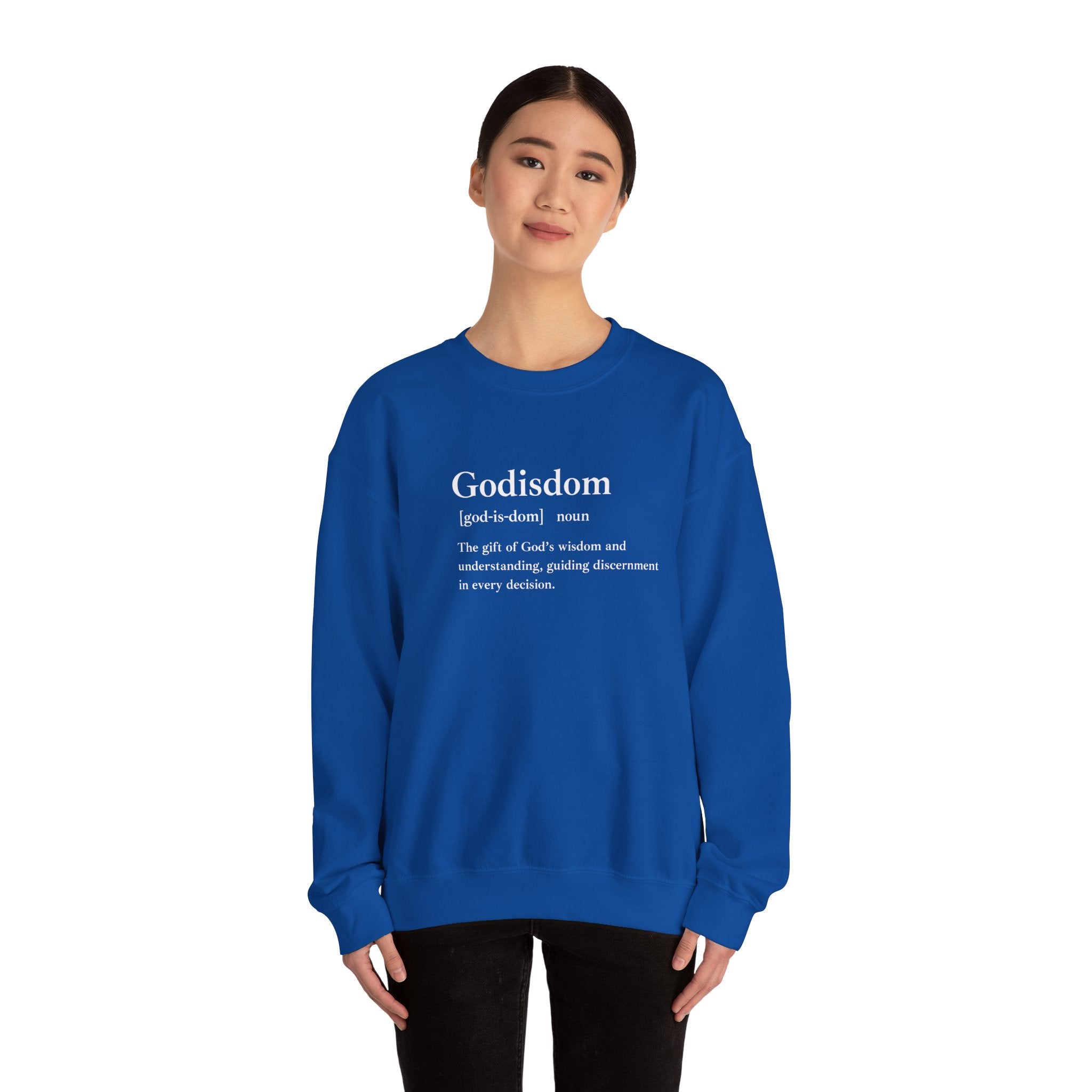 Godisdom Unisex Heavy Blend™ Crewneck Sweatshirt – Faith-Inspired Apparel, Durable and Comfortable Sweater