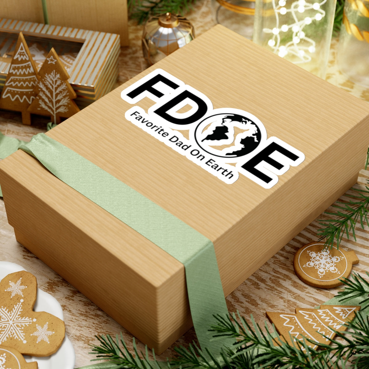 Favorite Dad On Earth (FDOE) Kiss-Cut Stickers - Custom Vinyl Stickers for Creative Decor