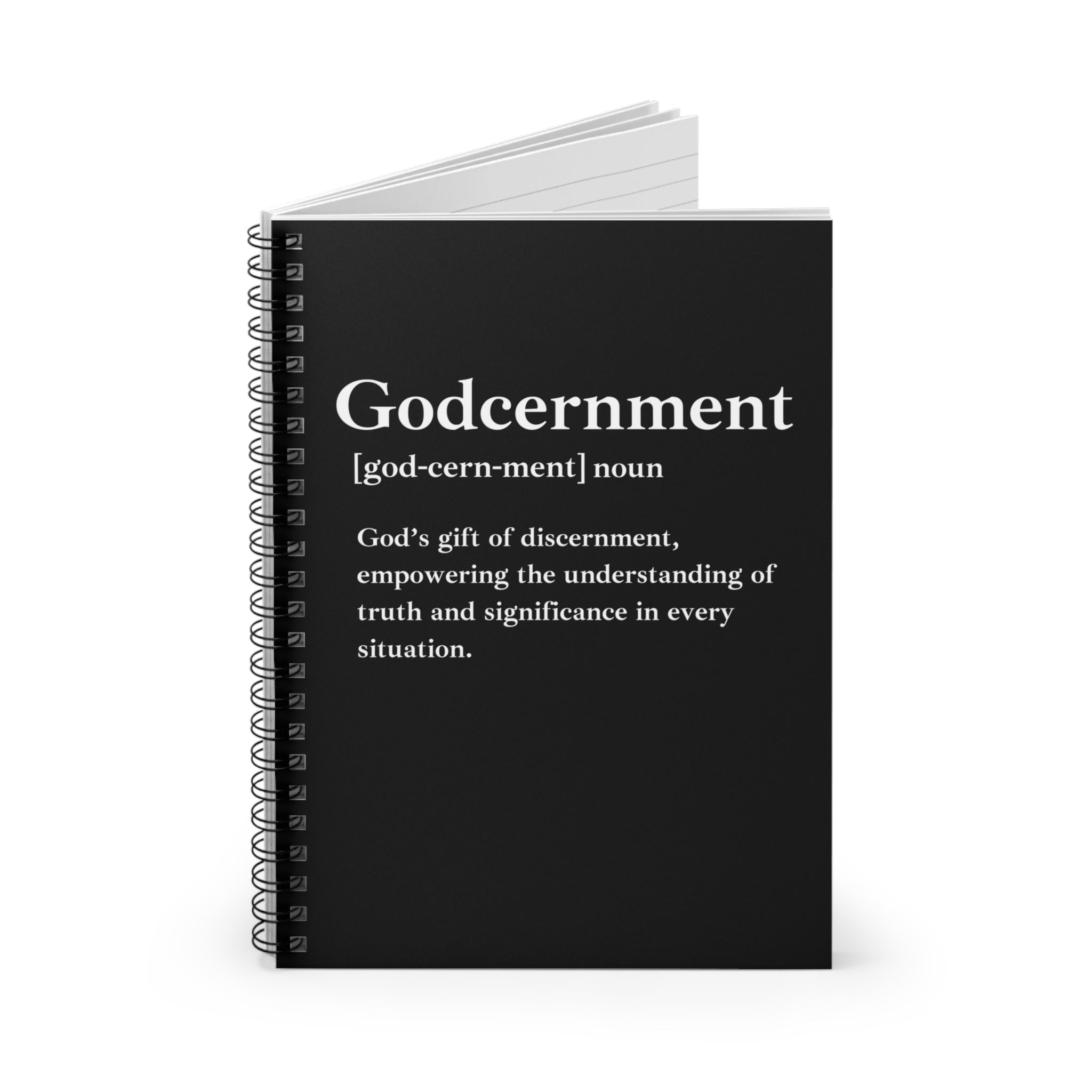 Godcernment Spiral Notebook - 118 Page Ruled Line Notebook for Everyday Use