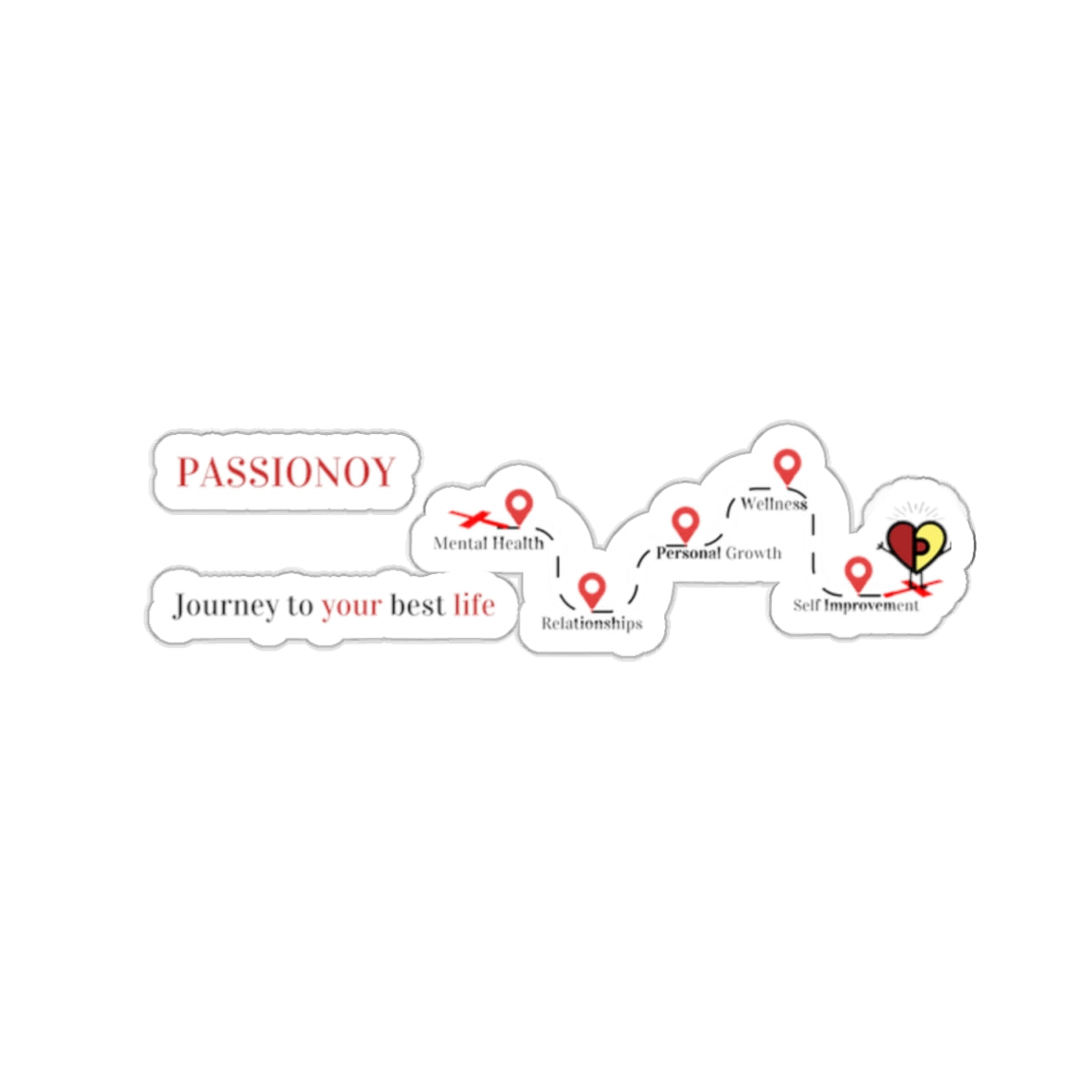 Passionoy Journey Banner Kiss-Cut Stickers - Custom Vinyl Stickers for Creative Decor