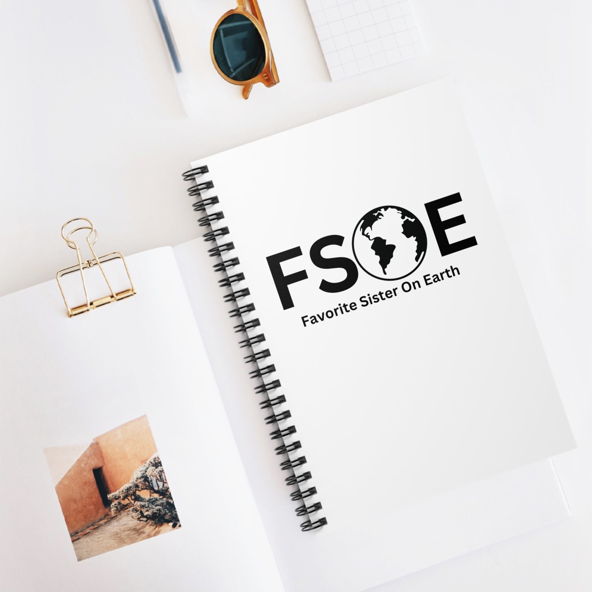 Favorite Sister On Earth (FSOE) Spiral Notebook- 118 Page Ruled Line Notebook for Everyday Use
