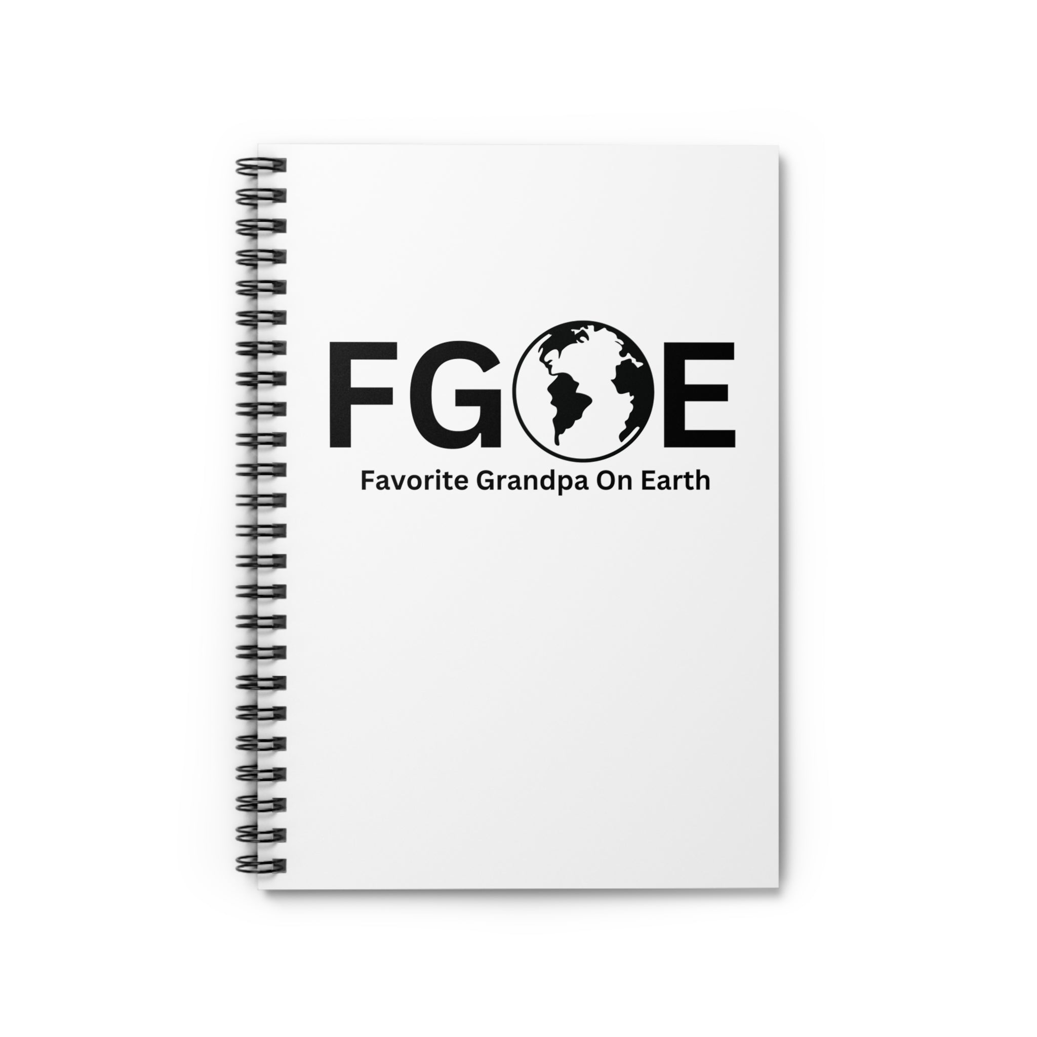 Favorite Grandpa On Earth (FGOE) Spiral Notebook - 118 Page Ruled Line Notebook for Everyday Use
