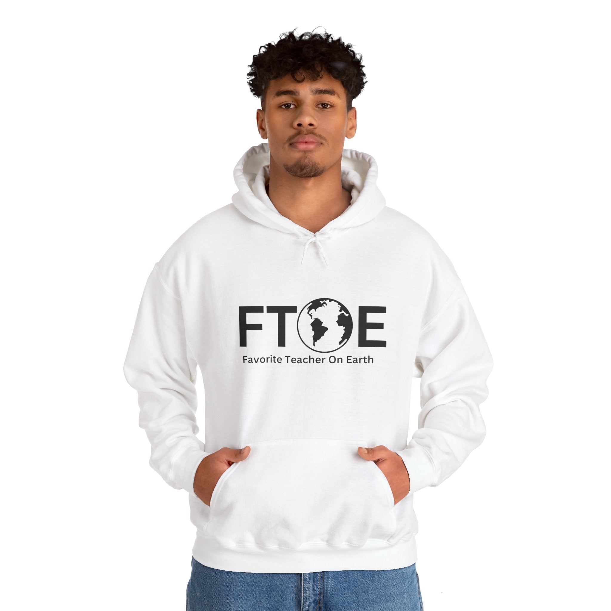 Favorite Teacher On Earth (FTOE) Unisex Heavy Blend Hooded Sweatshirt - Cozy and Stylish Hoodie for Cold Days