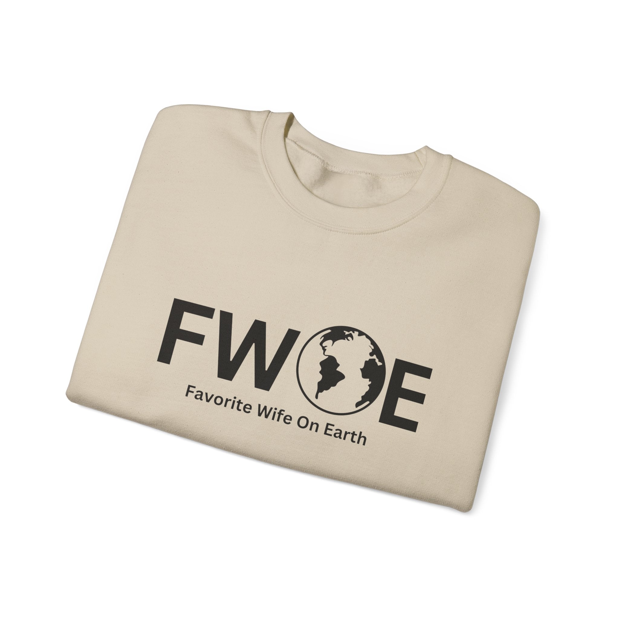 Favorite Wife On Earth (FWOE) Crewneck Sweatshirt - Cozy and Stylish Hoodie for Cold Days