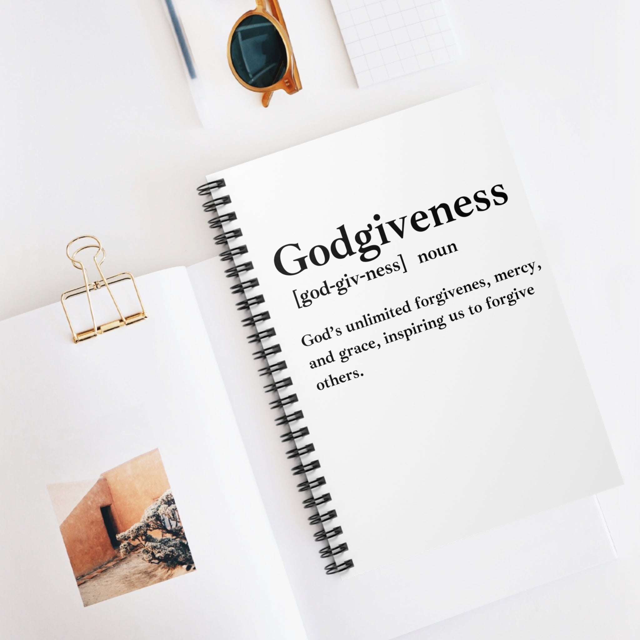 Godgiveness Spiral Notebook - 118 Page Ruled Line Notebook for Everyday Use