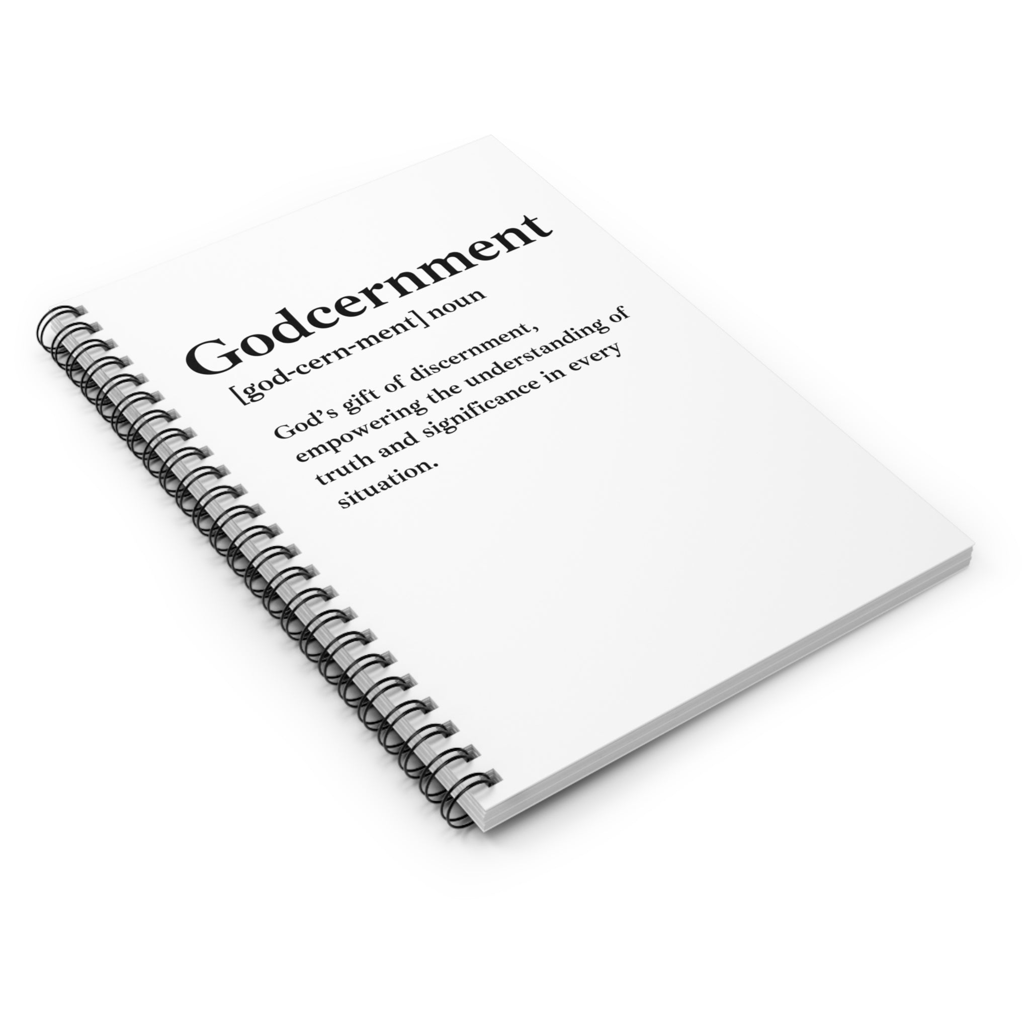 Godcernment Spiral Notebook - 118 Page Ruled Line Notebook for Everyday Use