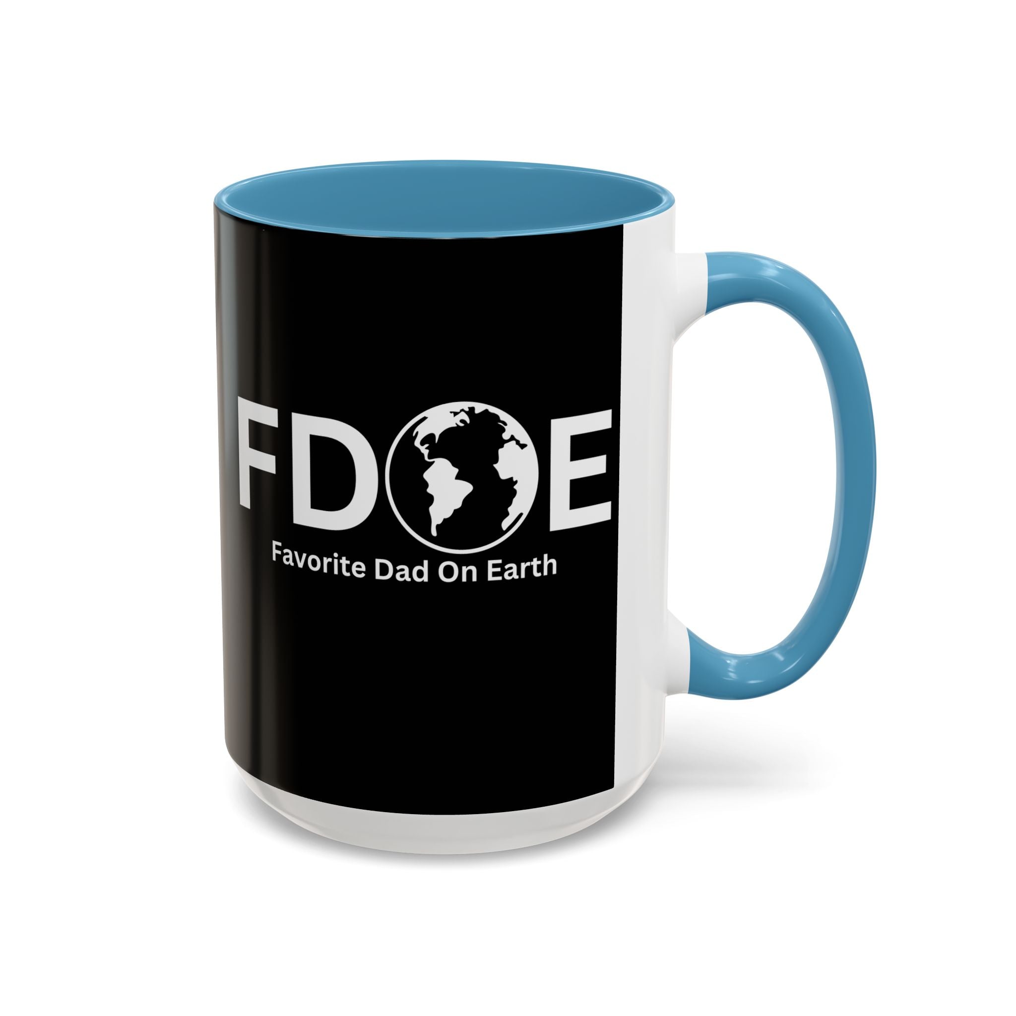 Favorite Dad On Earth (FDOE) Accent Coffee Mug (11oz, 15oz)