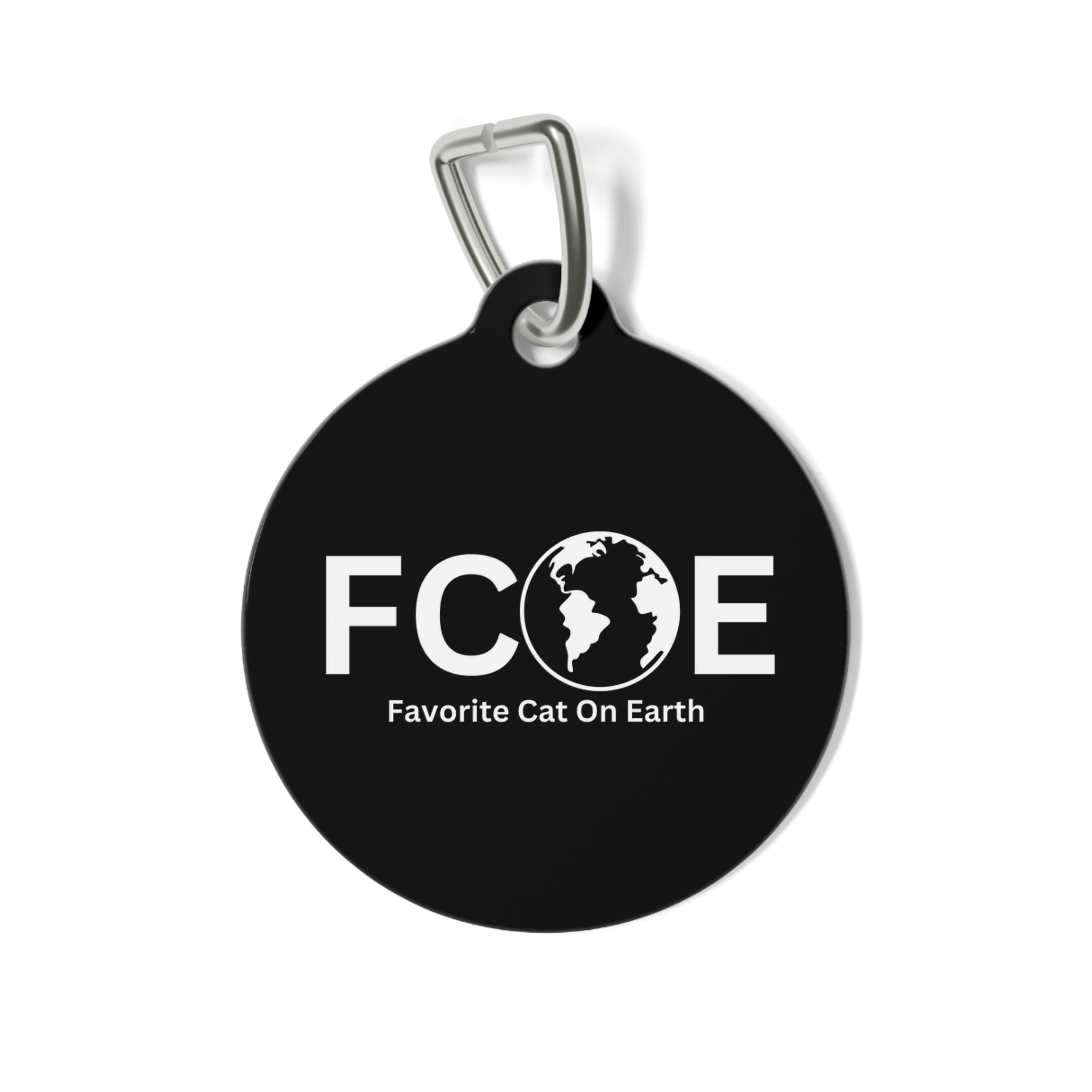 Favorite Cat On Earth (FCOE) - Black Personalized Pet Tag