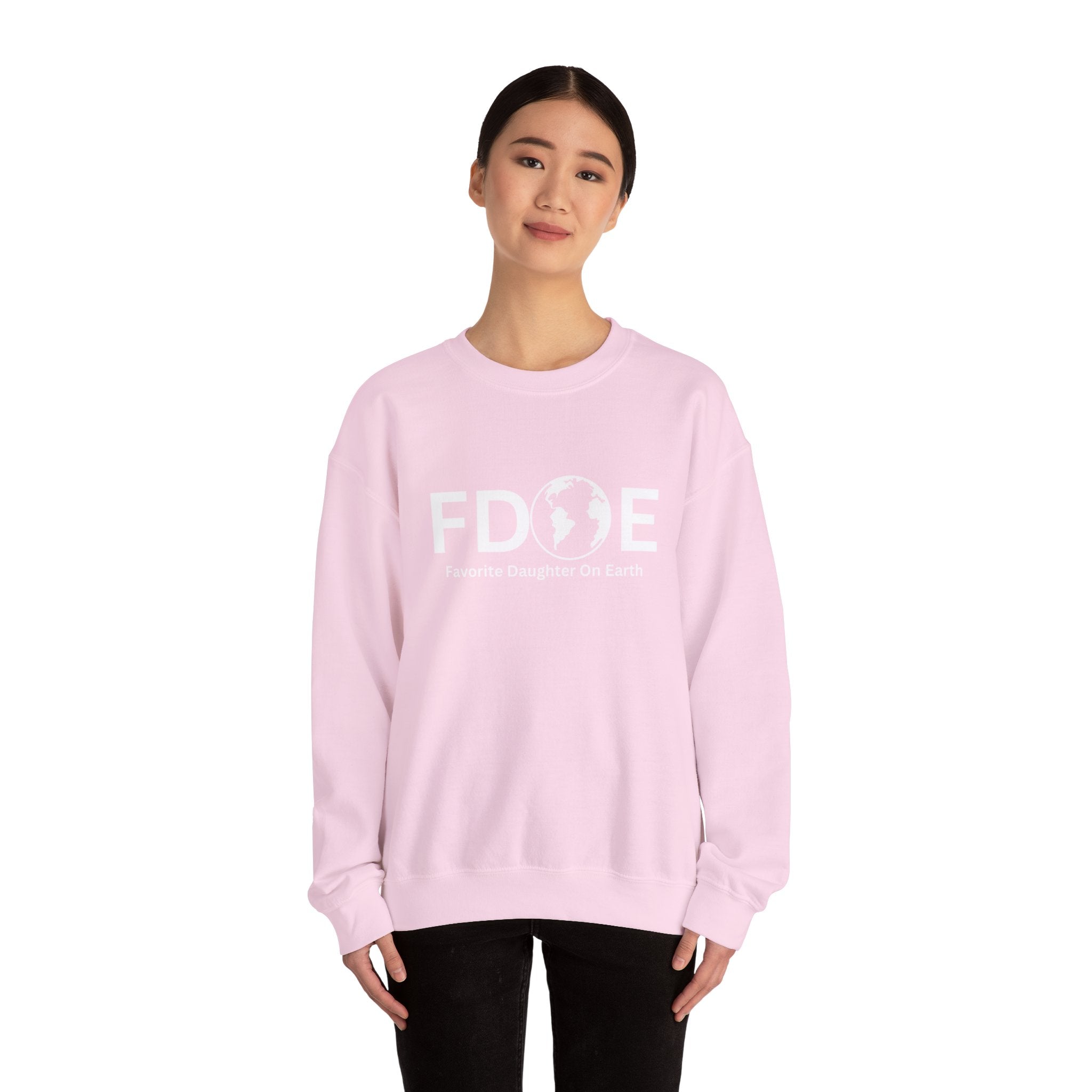 Favorite Daughter on Earth Crewneck Sweatshirt - (FDOE) Logo Sweatshirt for Women