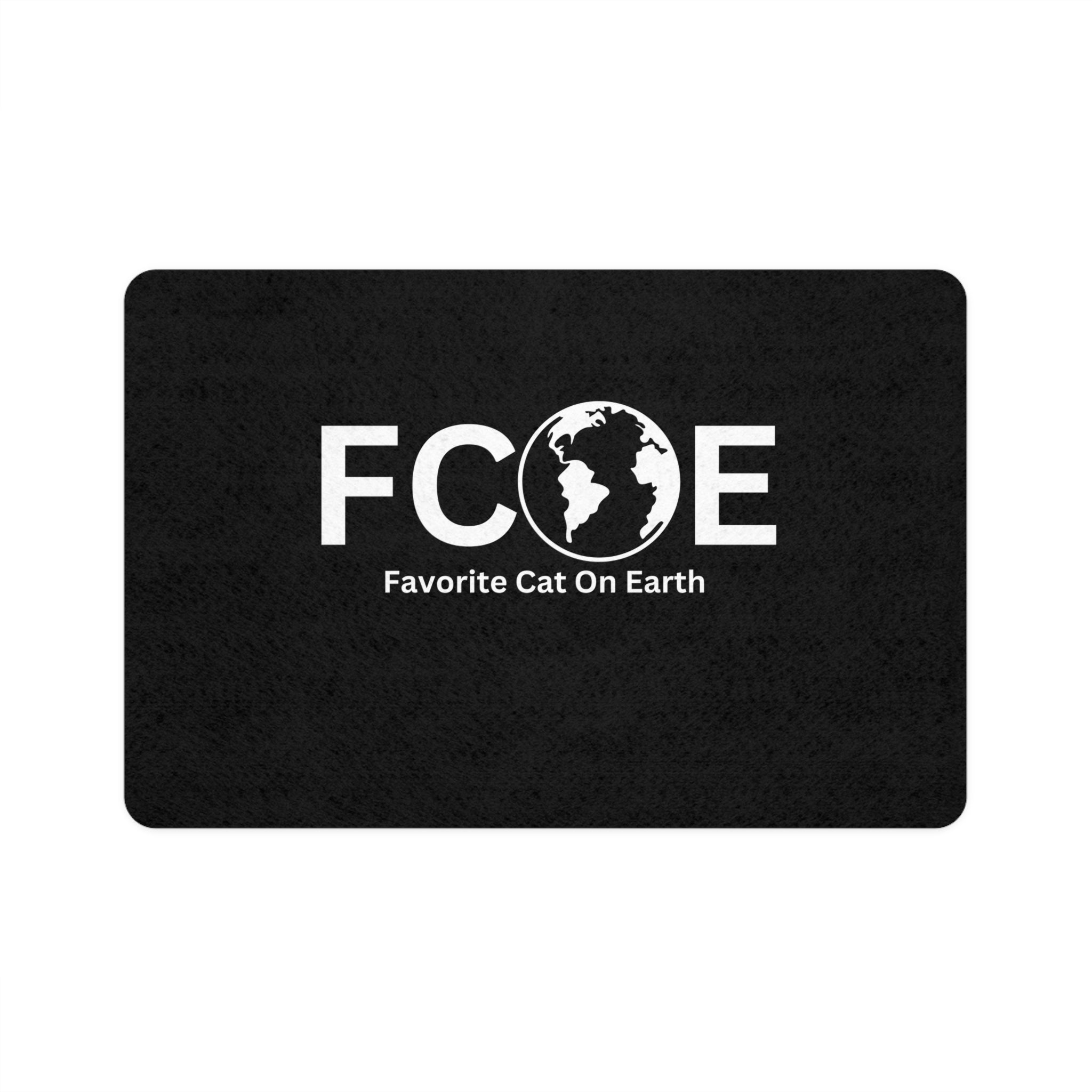 Favorite Cat On Earth (FCOE) Personalized Pet Food Mat - Stylish and Practical Feeding Mat
