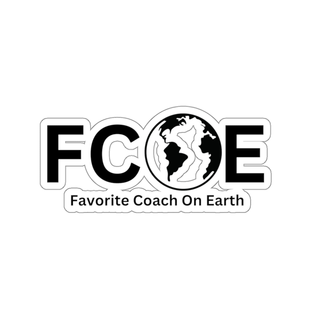 Favorite Coach On Earth (FCOE) Kiss-Cut Stickers - Custom Vinyl Stickers for Creative Decor