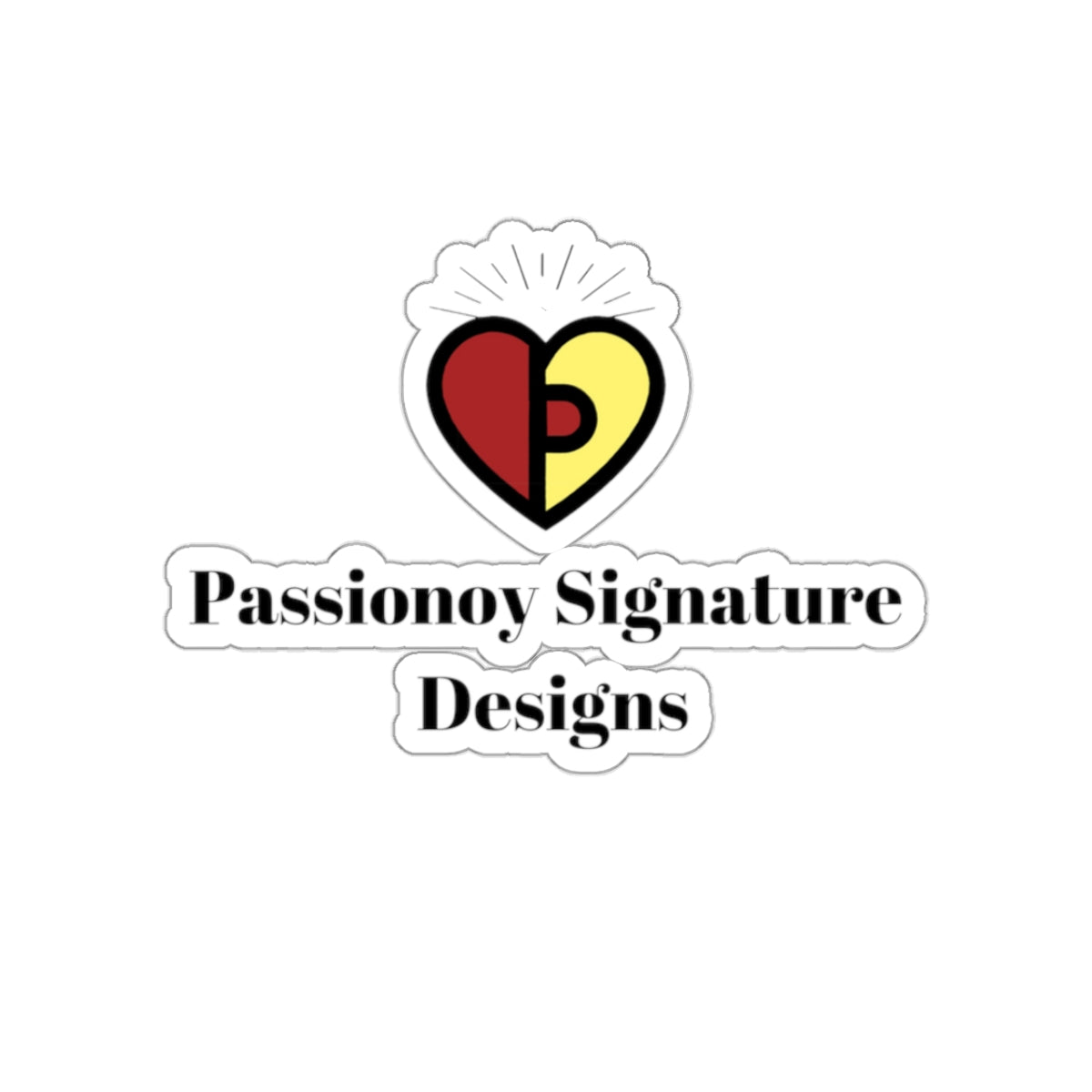 Passionoy Signature Designs Logo Kiss-Cut Stickers - Custom Vinyl Stickers for Creative Decor