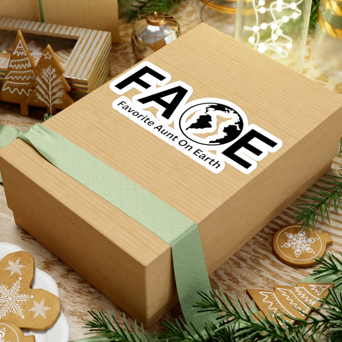 Favorite Aunt On Earth (FAOE) Kiss-Cut Stickers - Custom Vinyl Stickers for Creative Decor