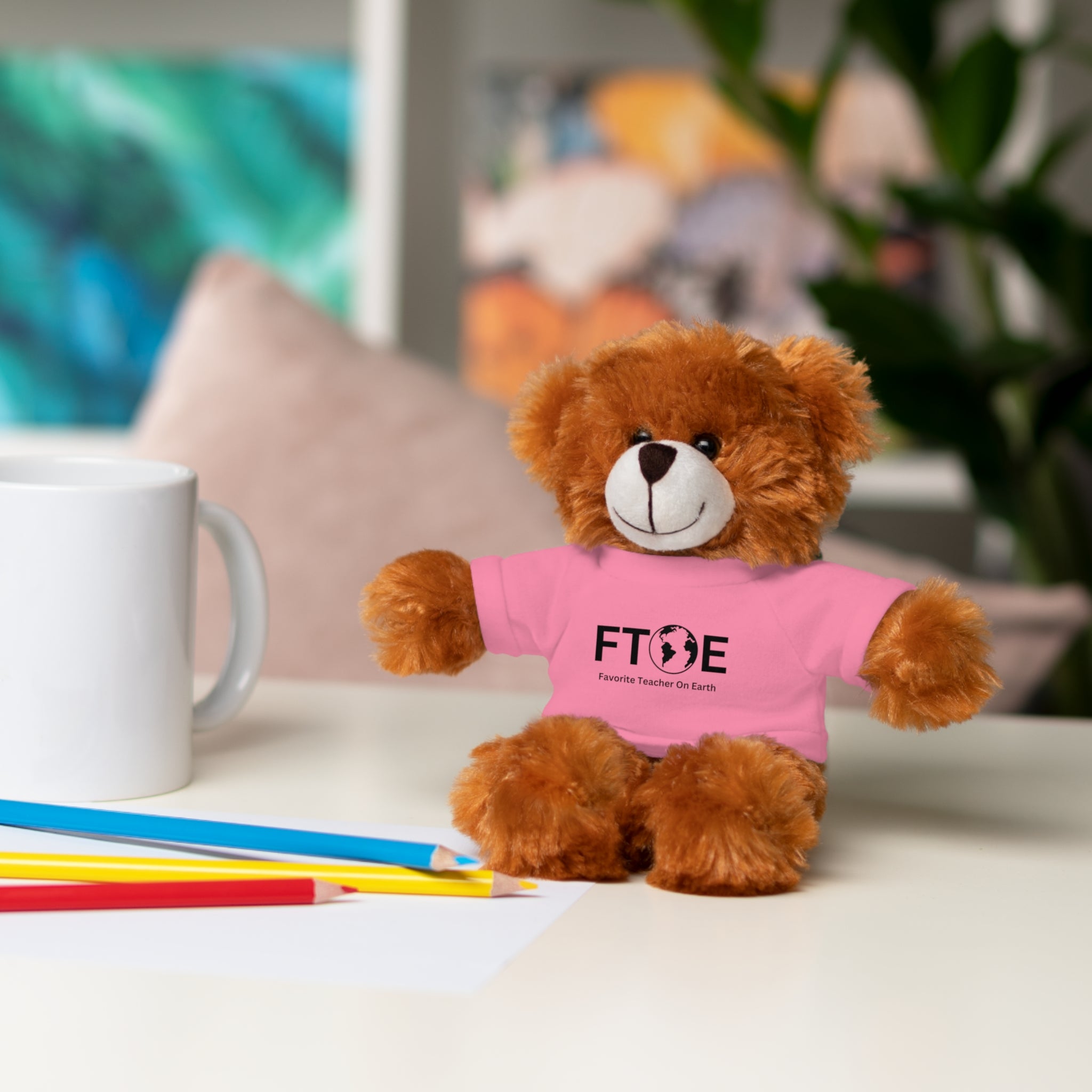 Stuffed Animal Gift – Favorite Teacher on Earth (FTOE) – Customizable T-Shirt & Animal